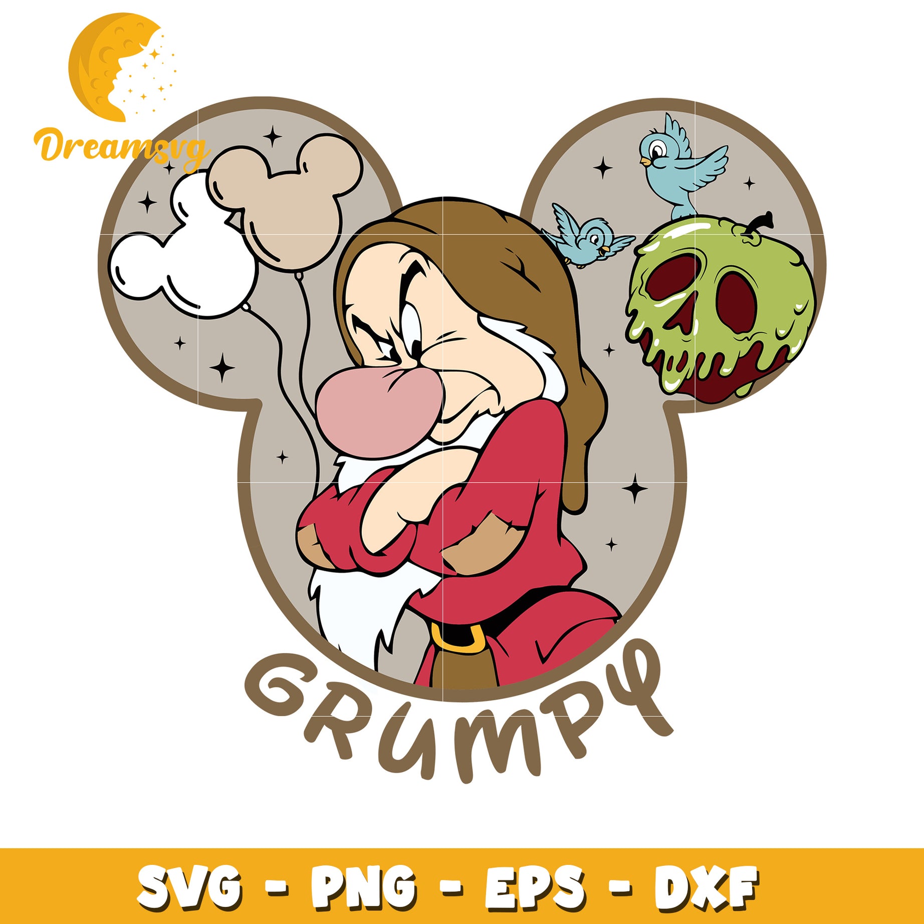 Grumpy Dwarf SVG PNG EPS DXF – DreamSVG Store