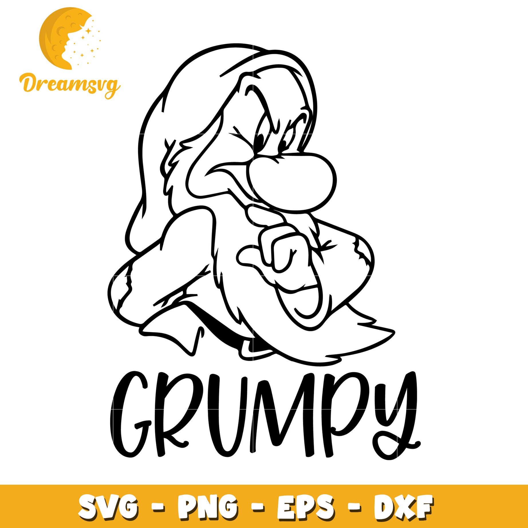 Grumpy Vector Image Grumpy Dwarf SVG PNG EPS DXF Cut File – DreamSVG Store