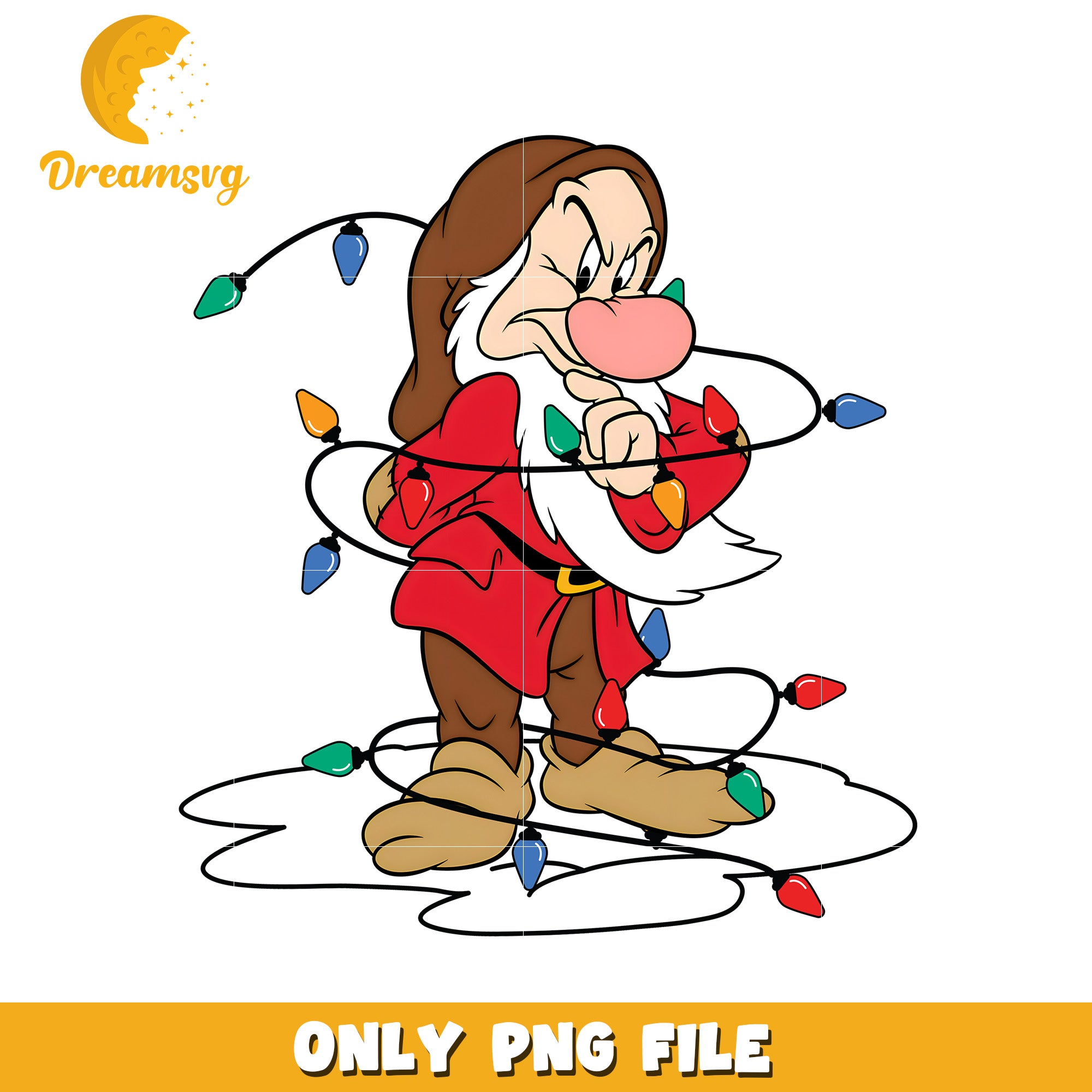 Grumpy gnome png, disney night png, winter sparkle png