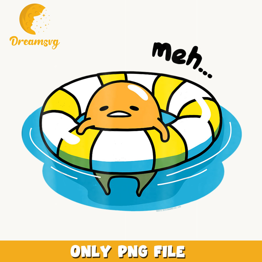 Gudetama Swimming Pool Float PNG, Sanrio Lazy Egg, Summer PNG