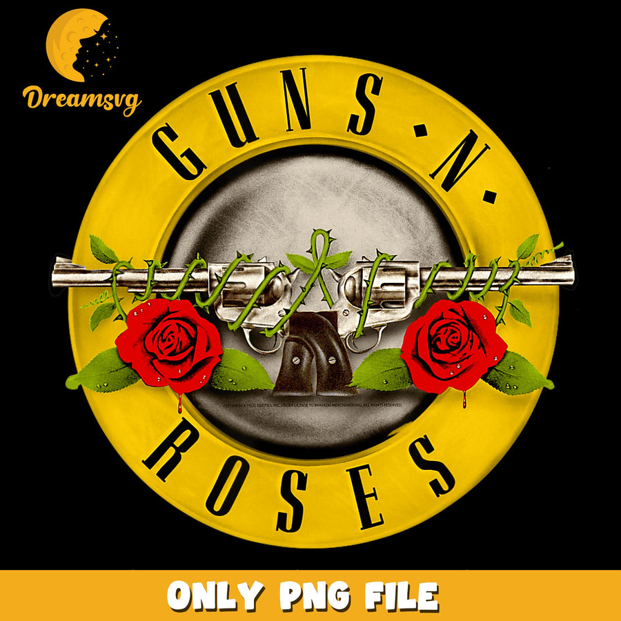 Guns N Roses Classic Logo Band PNG, Rock Music Fan, Vintage PNG