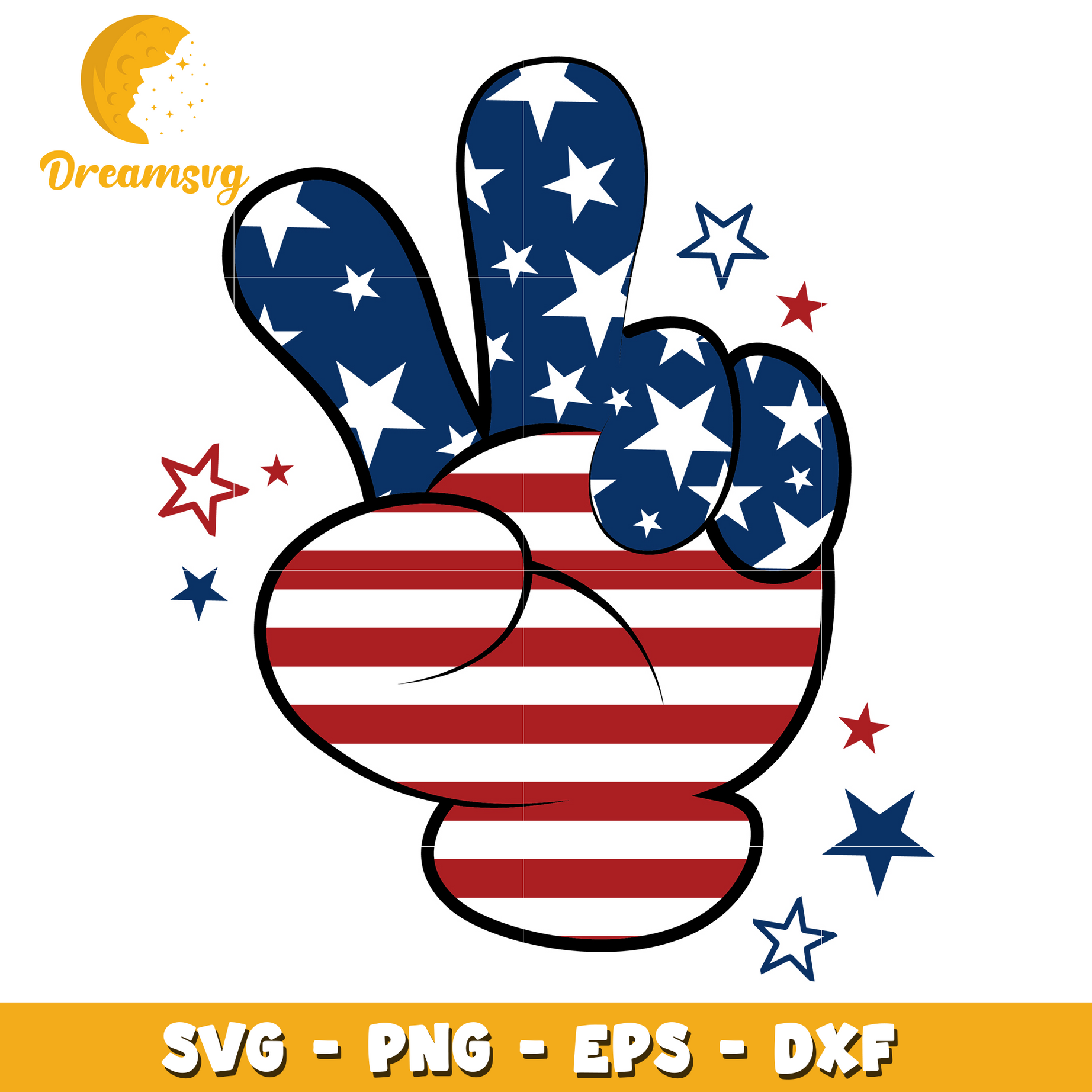 Hand 4th Of July design svg