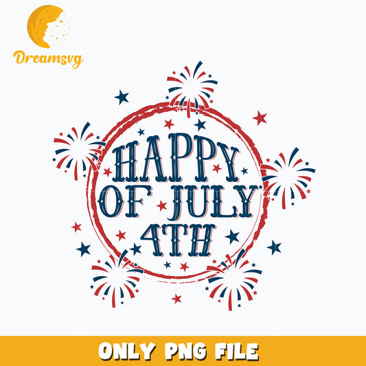 Happy 4th of july logo design Png