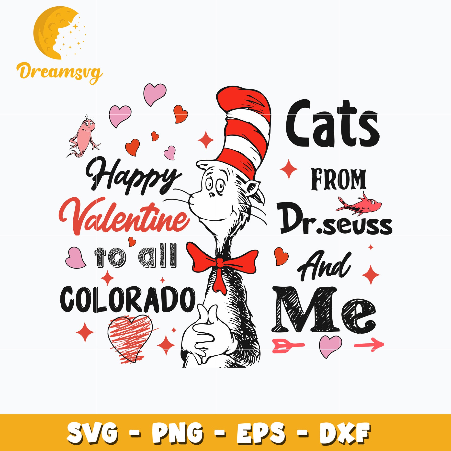 Dr Seuss happy valentine to all colorado svg