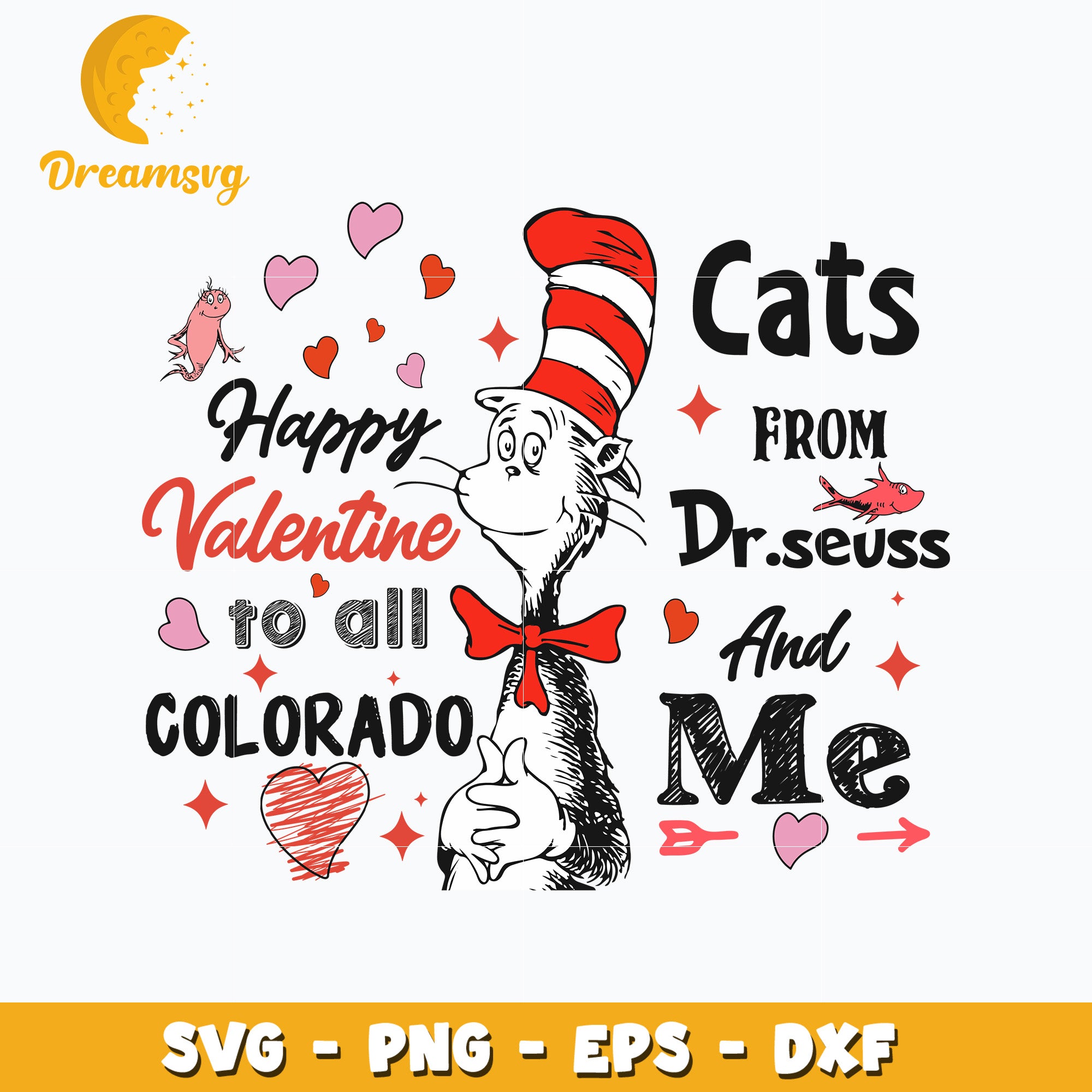 Dr Seuss happy valentine to all colorado svg