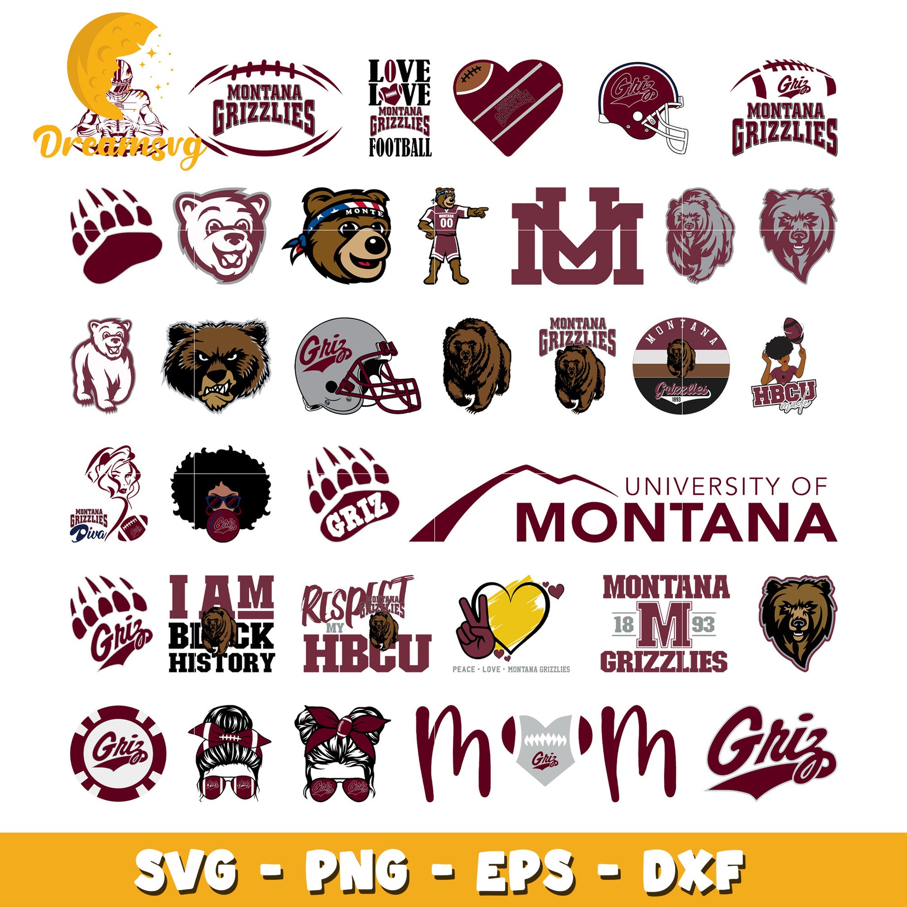 Montana grizzlies logo ncaa bundle svg, montana grizzlies svg