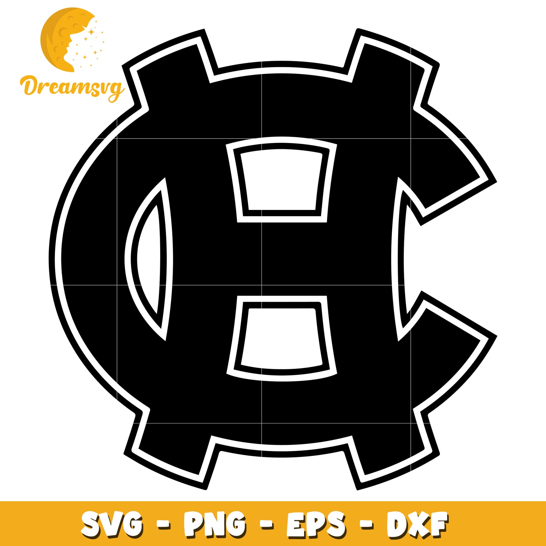 HC Monogram SVG PNG EPS DXF Cut File