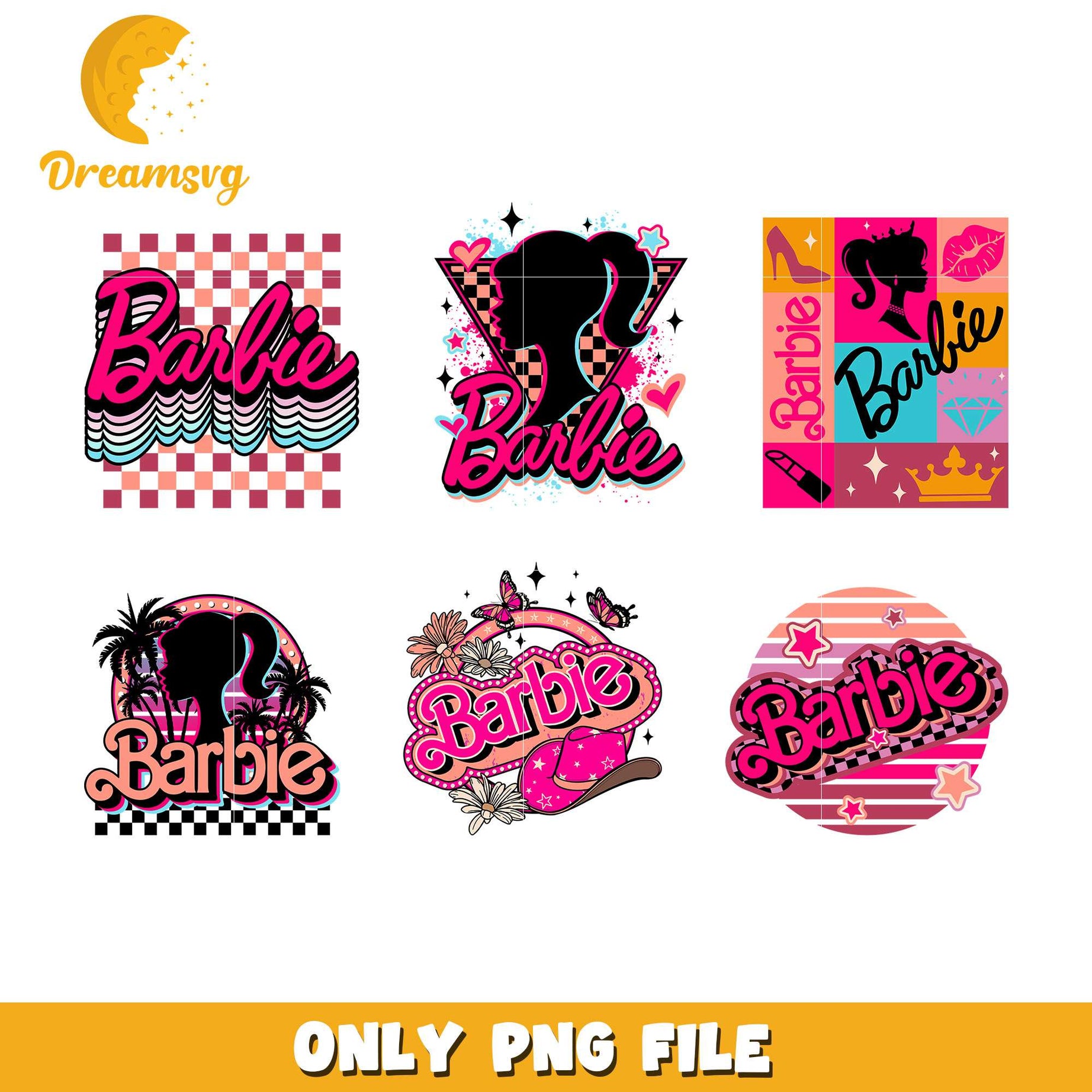 Barbie logo halloween design bundle png, barbie logo png​