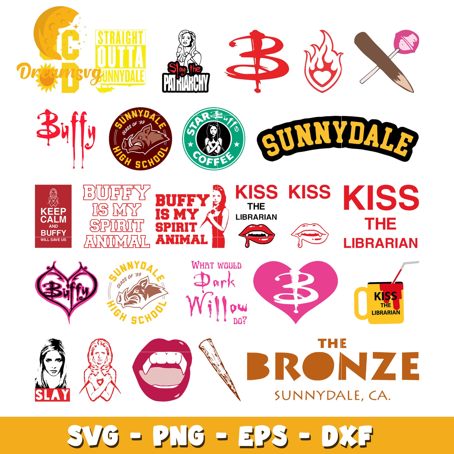 Buffy the vampire slayers design bundle svg, Buffy the vampire slayers svg