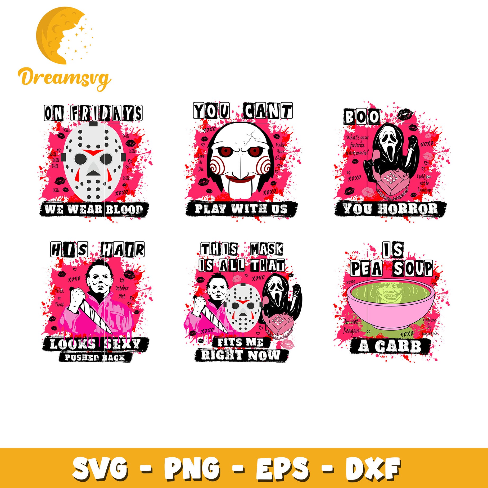 On friday we wear blood logo design bundle svg, horror movie svg