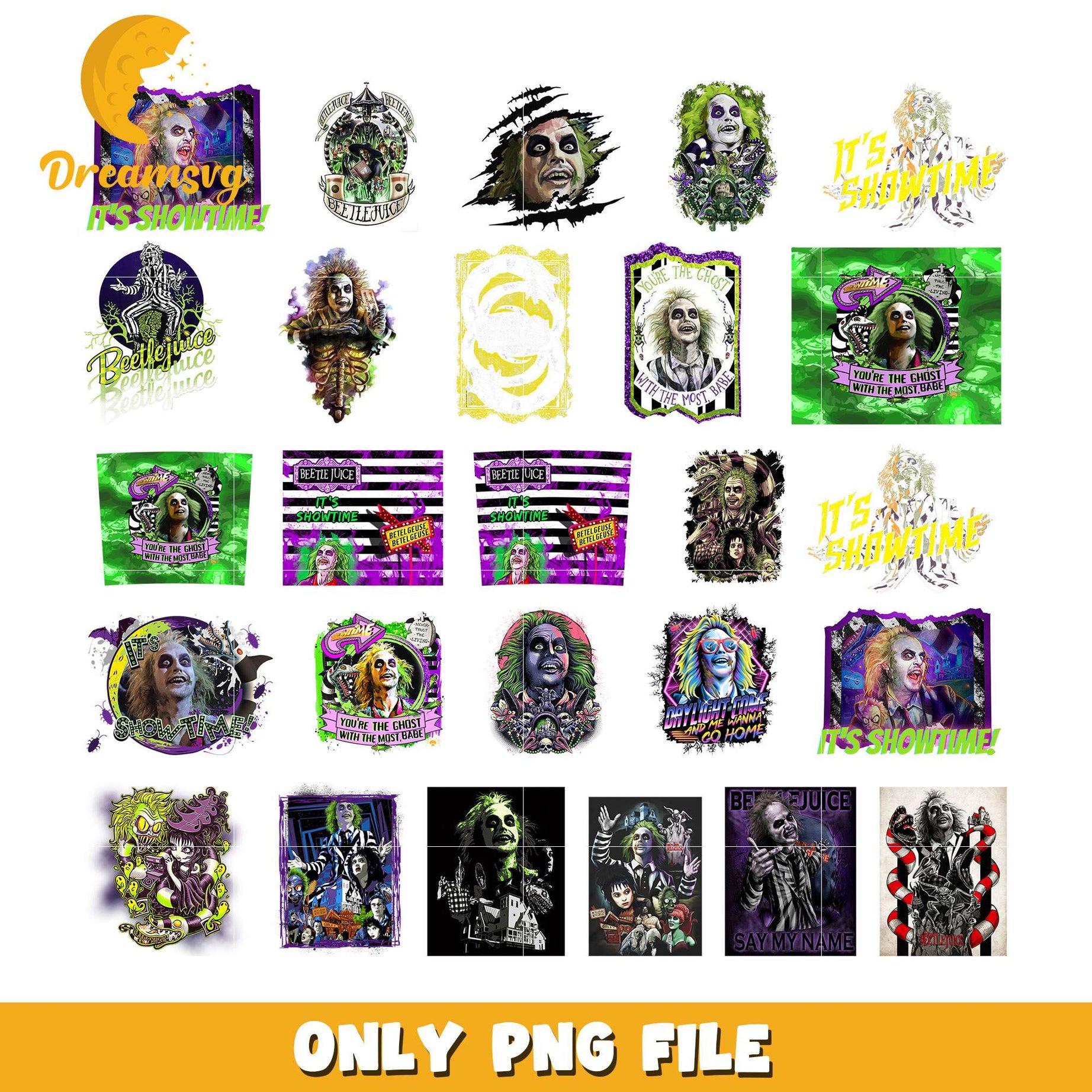 Halloween beetlejuice horror design bundle png, beetlejuice png​