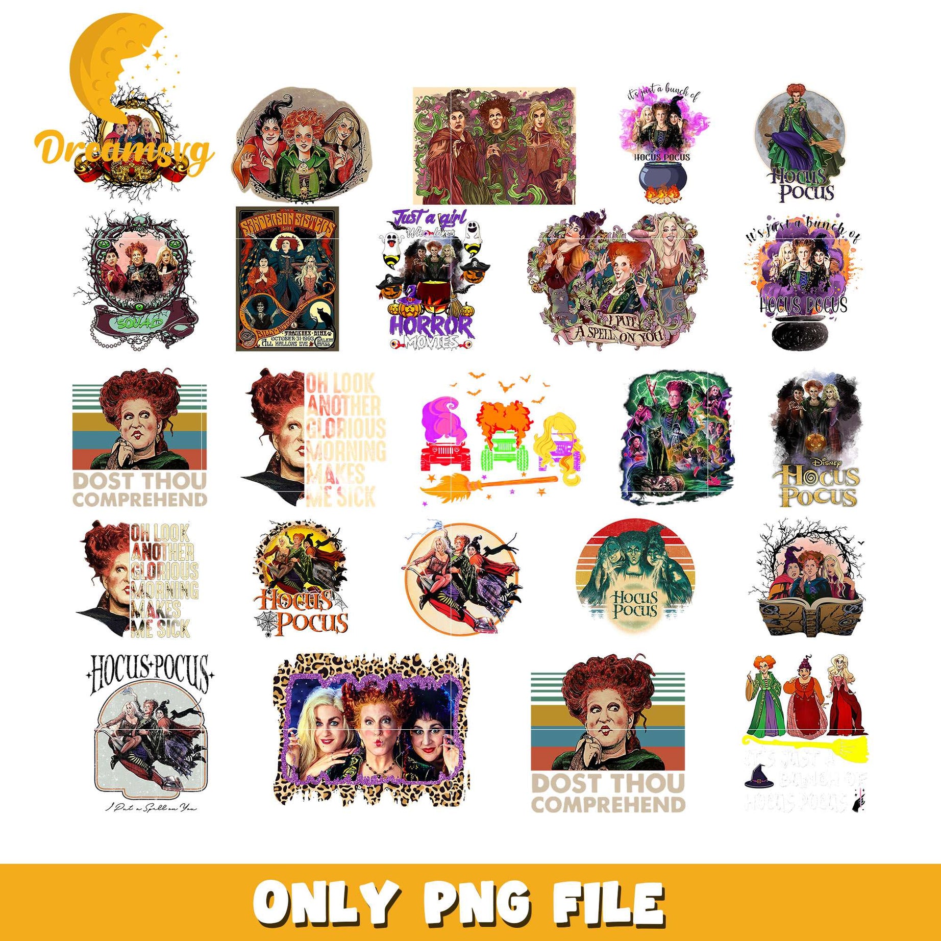 Hocus pocus movie halloween design bundle png, hocus pocus​ png