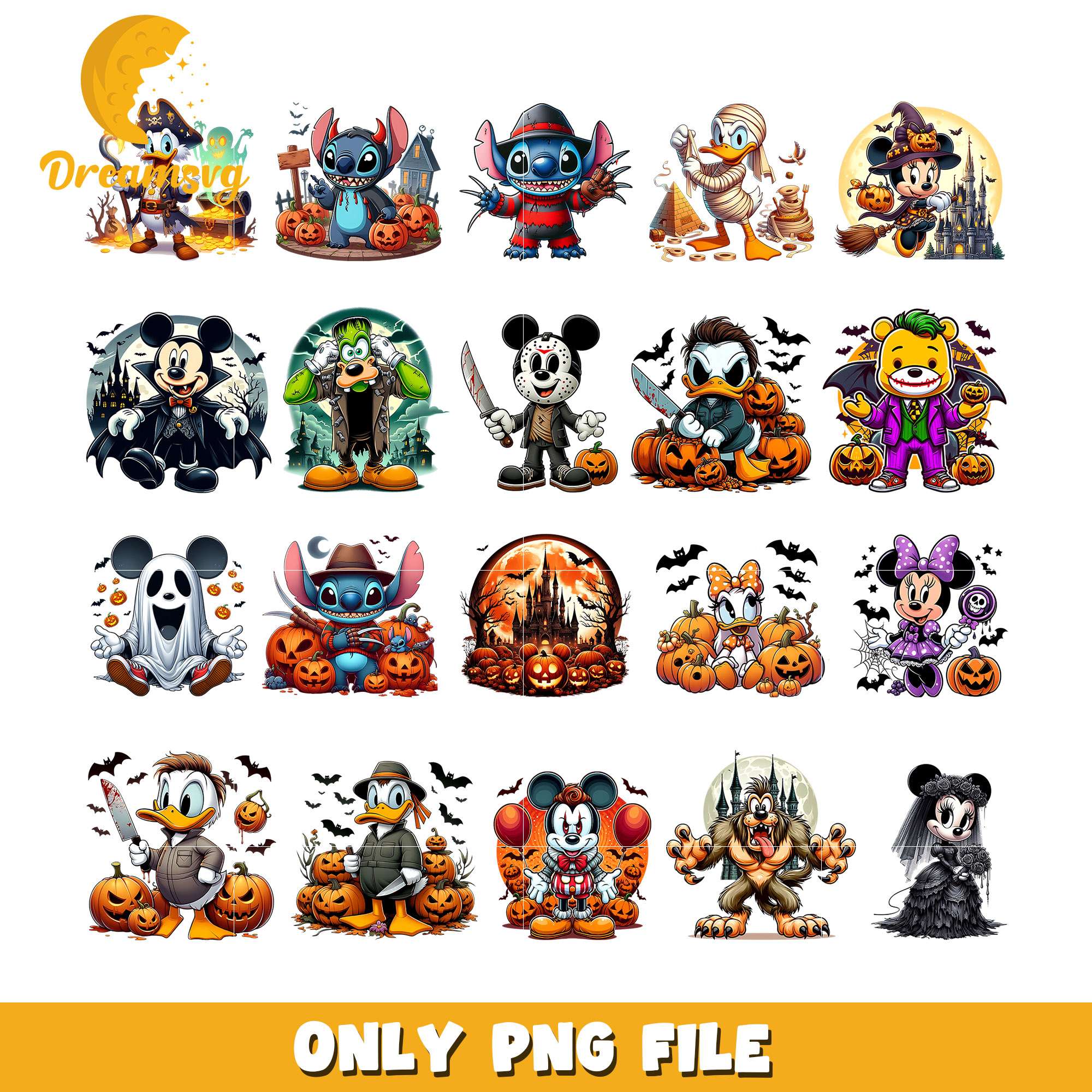 Disney characters halloween bundle png, disney halloween png – DreamSVG ...