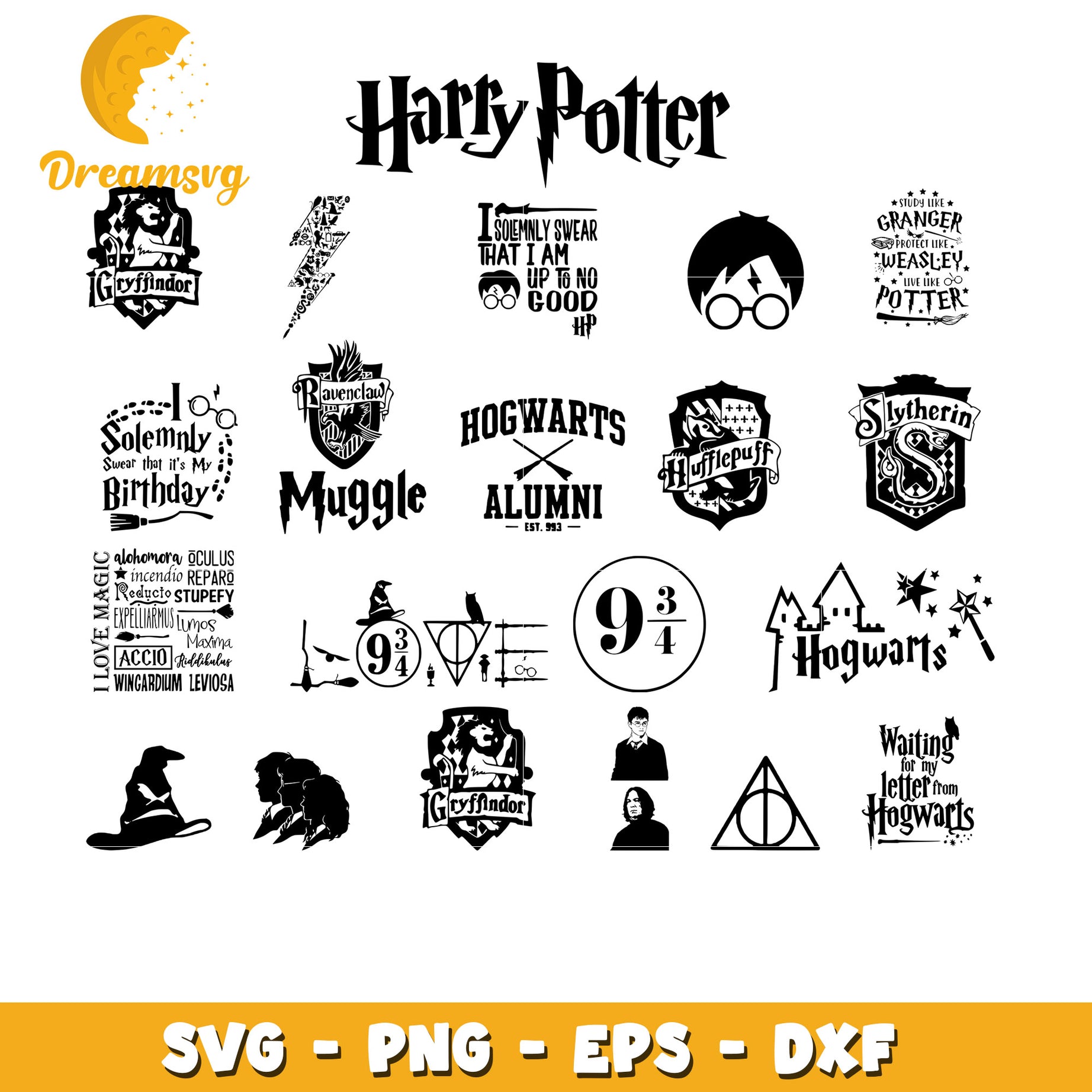 Hogwarts x alumni est 993 bundle svg, harry potter movies svg