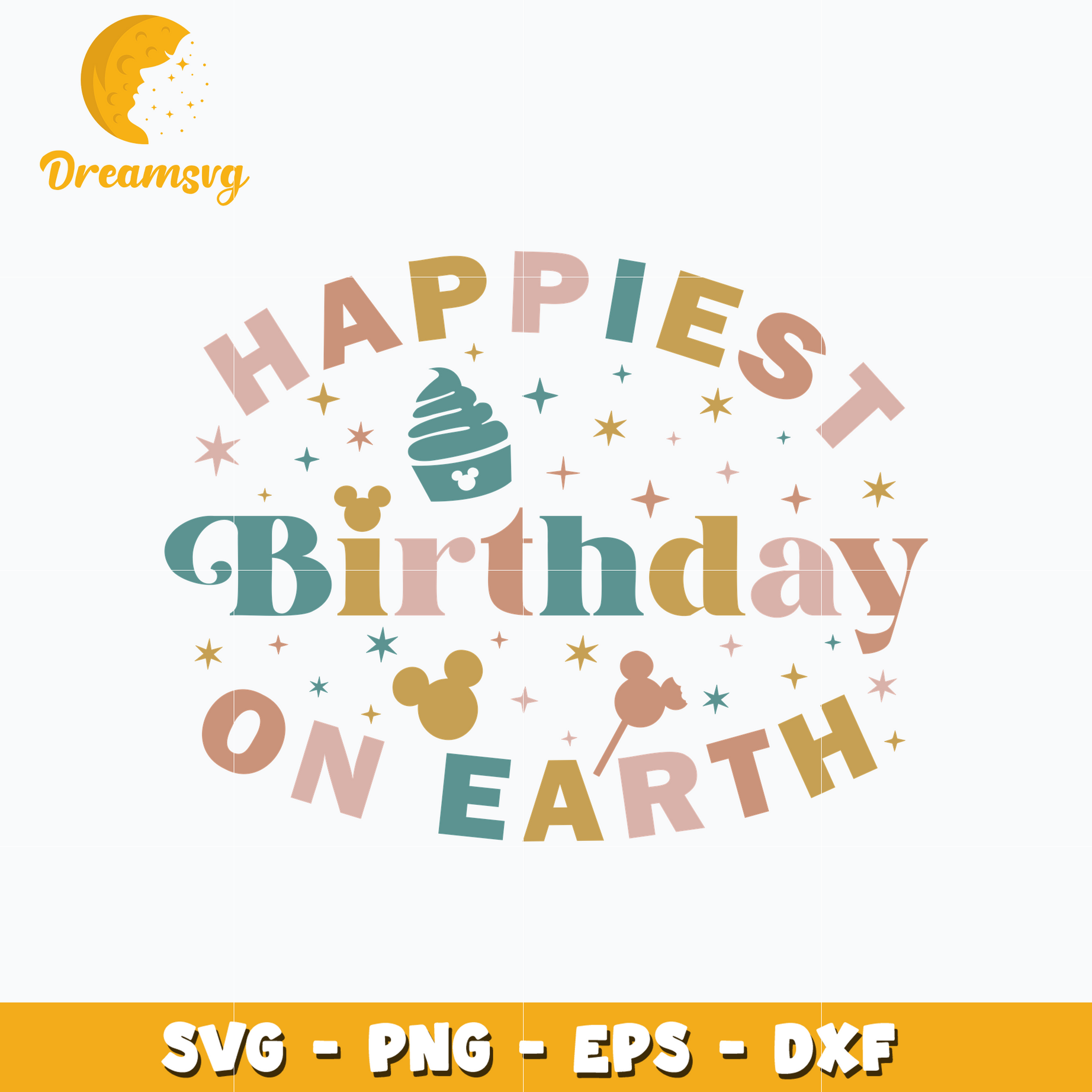 Mickey mouse happiest birthday on earth svg