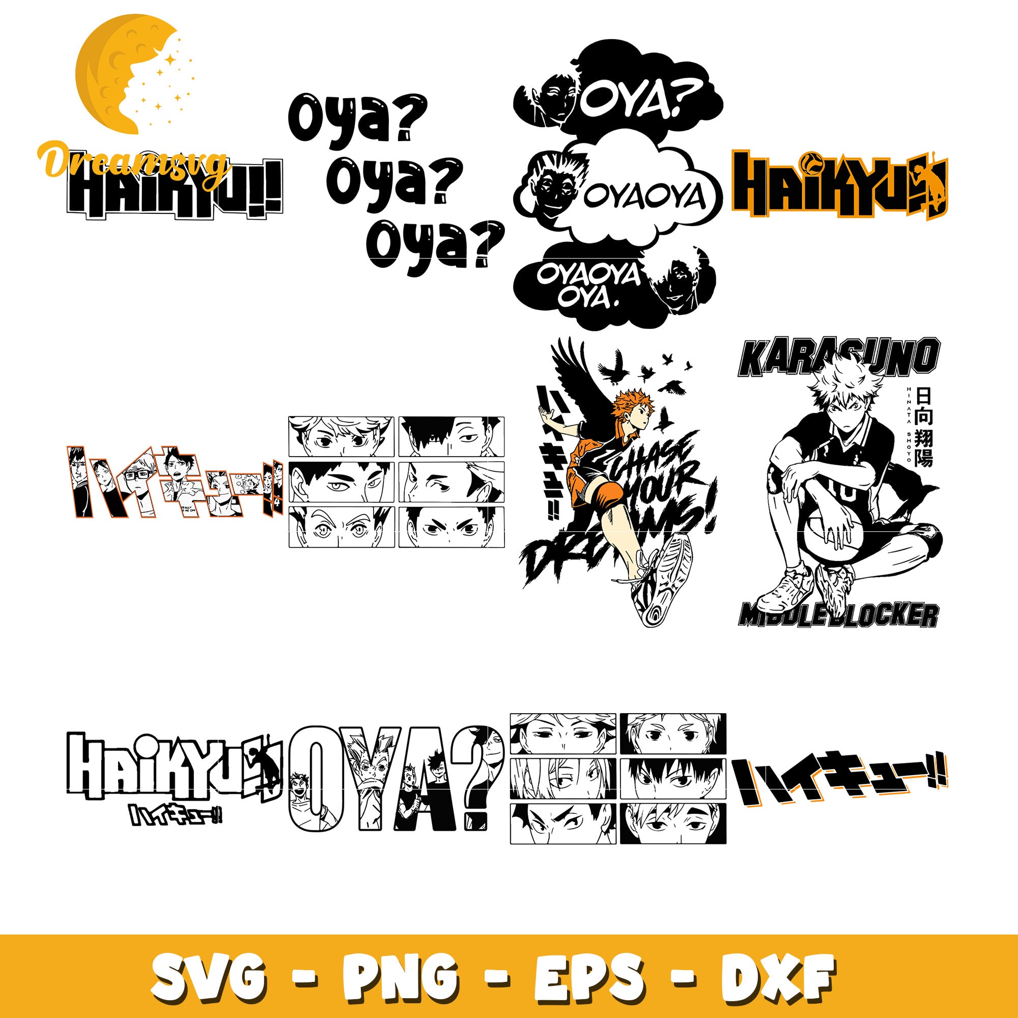 Haikyuu oya anime design bundle svg, shoyo hinata haikyuu svg ...