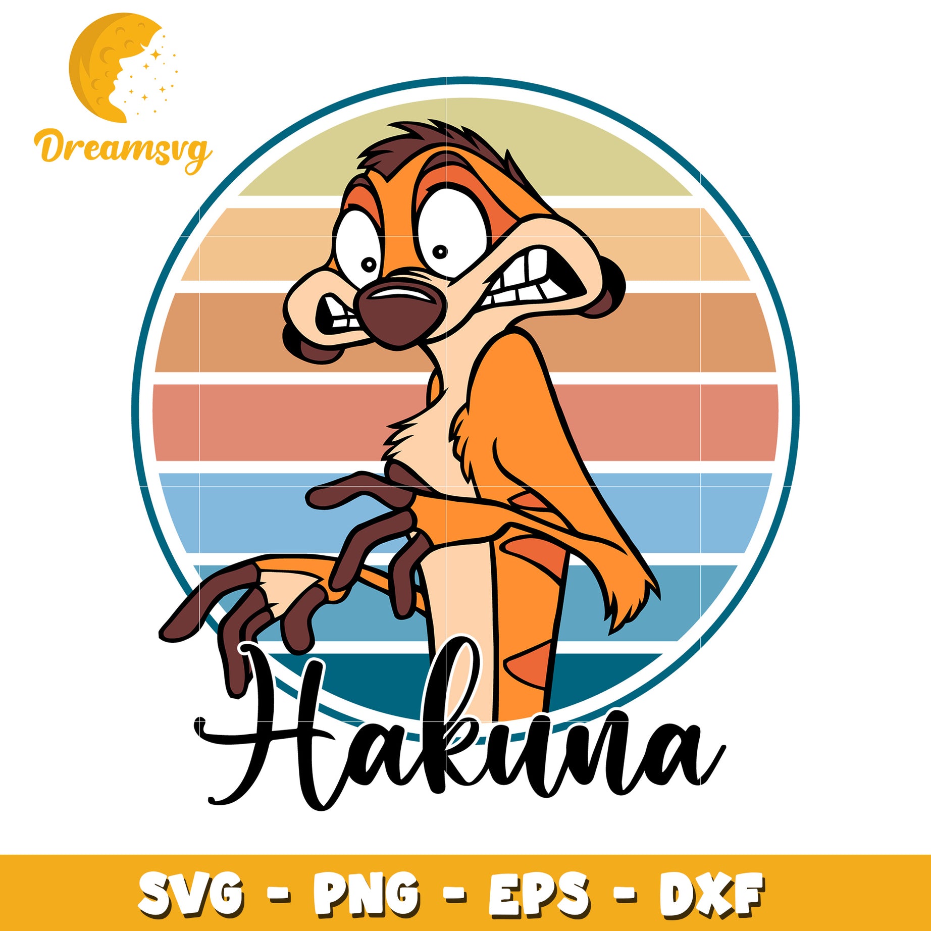 Hakuna Matata SVG Clipart Fun Cartoon Character for Crafts