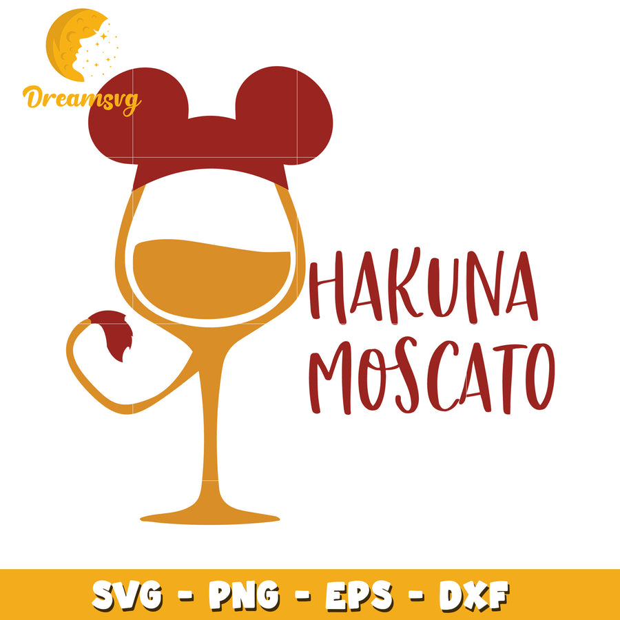 Hakuna Moscato Wine Glass SVG Design for Fun Occasions