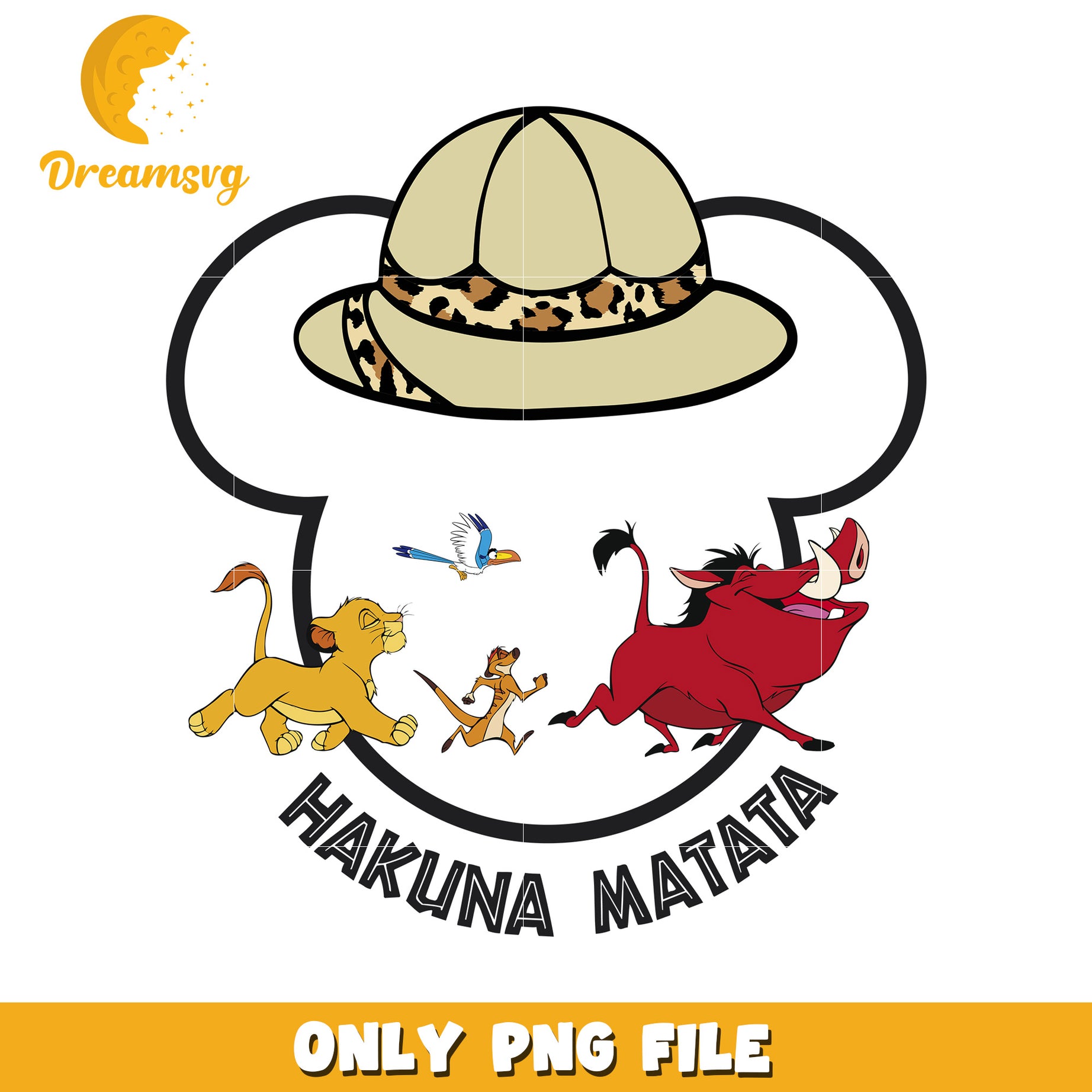 Hakuna matata design png, simba and timon png, hakuna matata phrase png