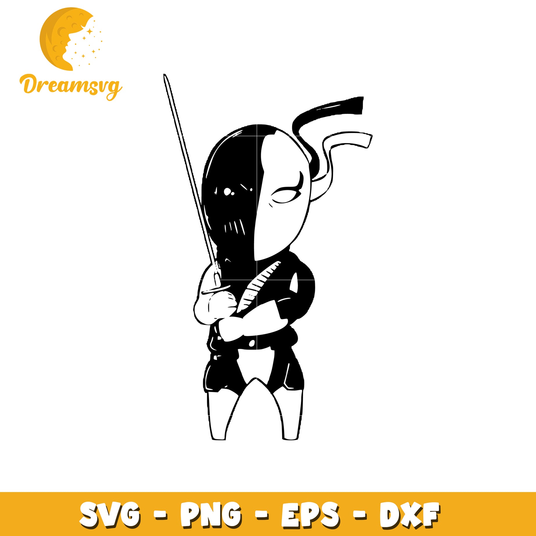 Half Face Ninja SVG Cut File