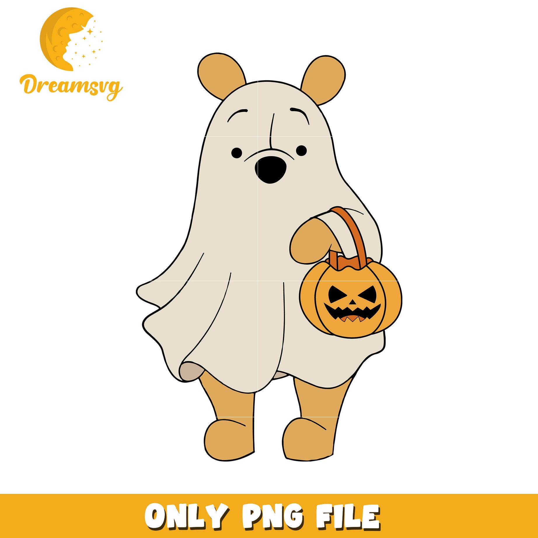 Halloween Bear Ghost PNG Image