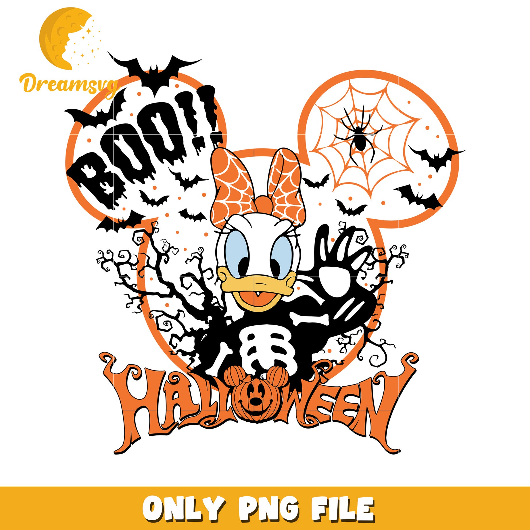 Halloween Daisy Duck PNG Design