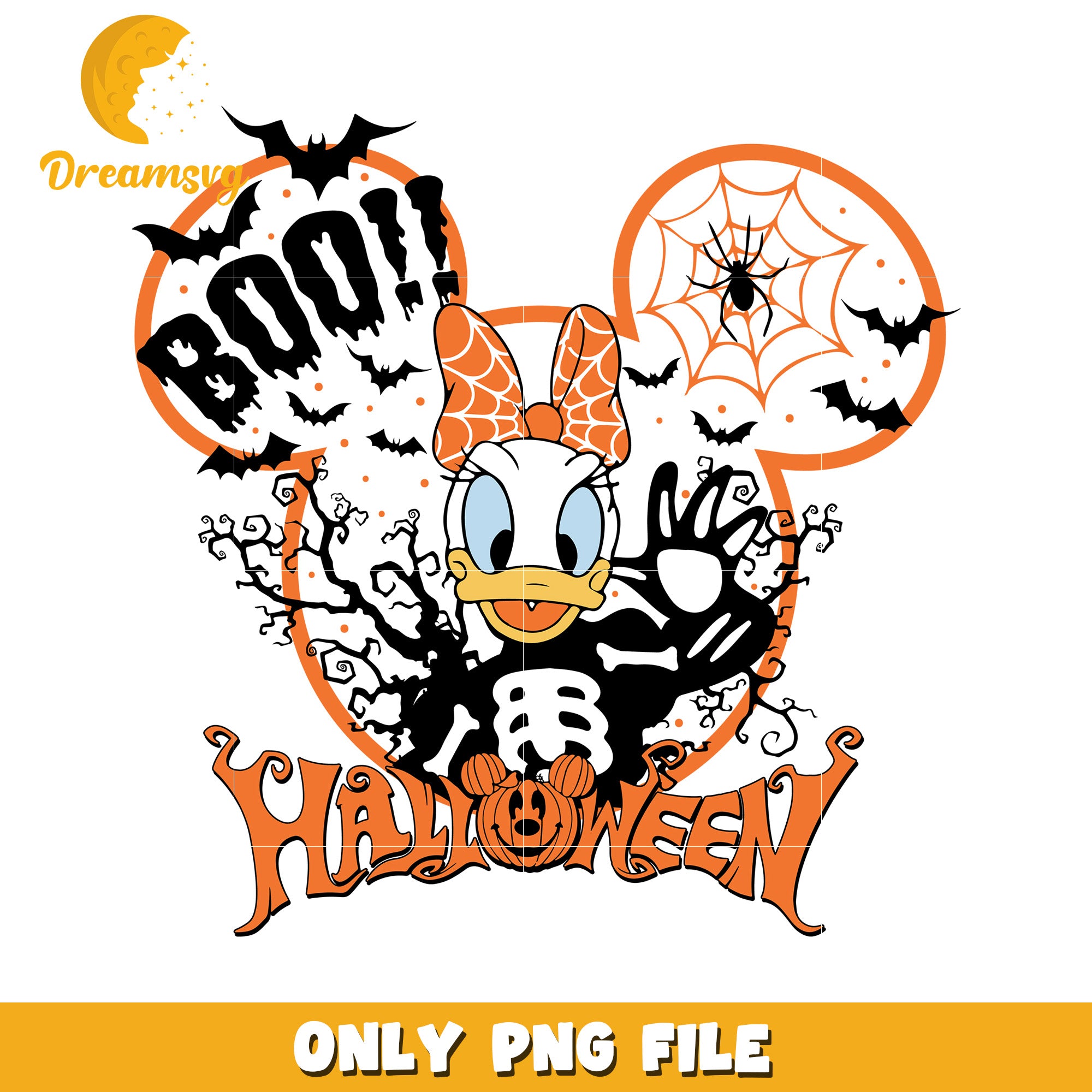 Halloween Daisy Duck PNG Design