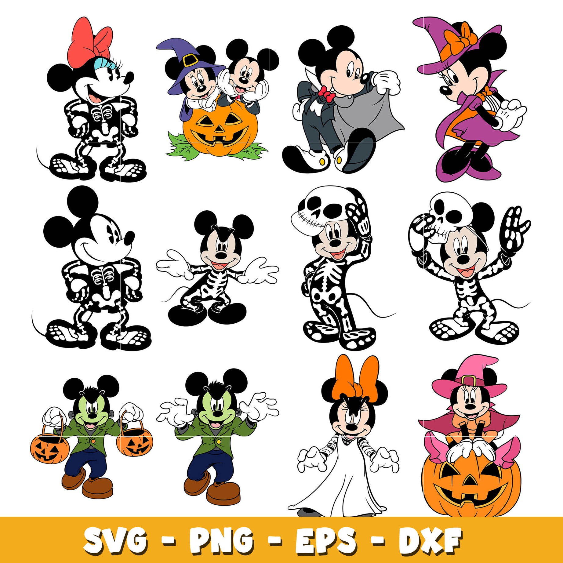 Layered Halloween Mickey Mouse  bundle svg,  Disney cartoon svg, Digital download 