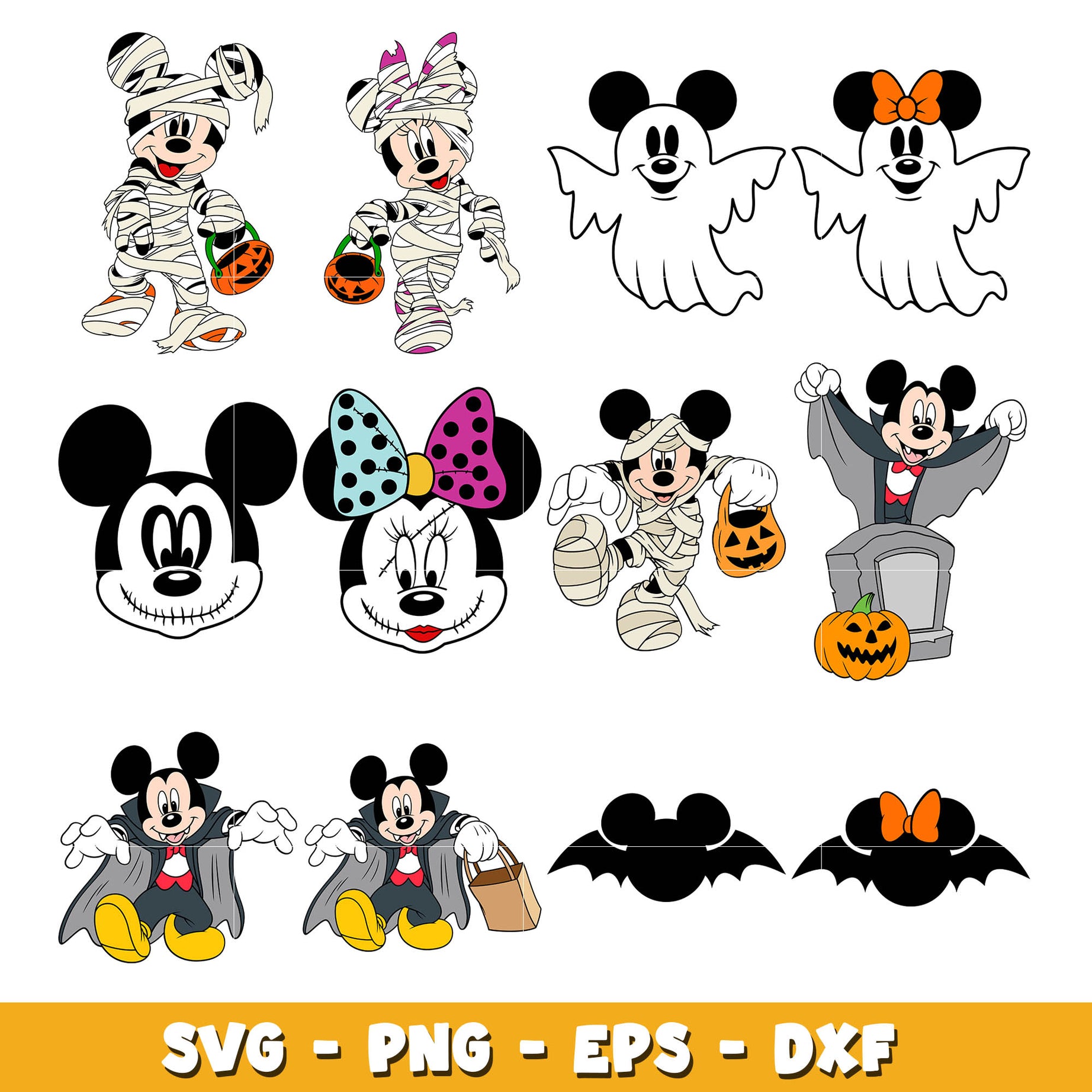 Halloween Disney Mickey mouse bundle svg,  Disney cartoon svg, Digital download 