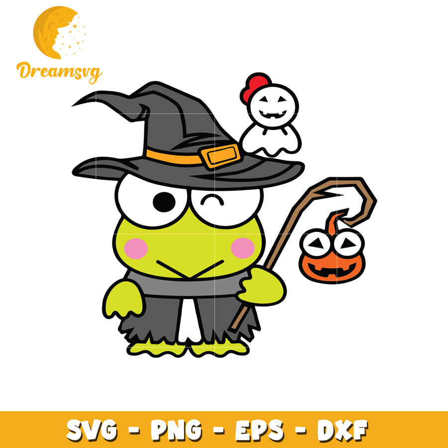 Halloween Frog Witch SVG Cut File