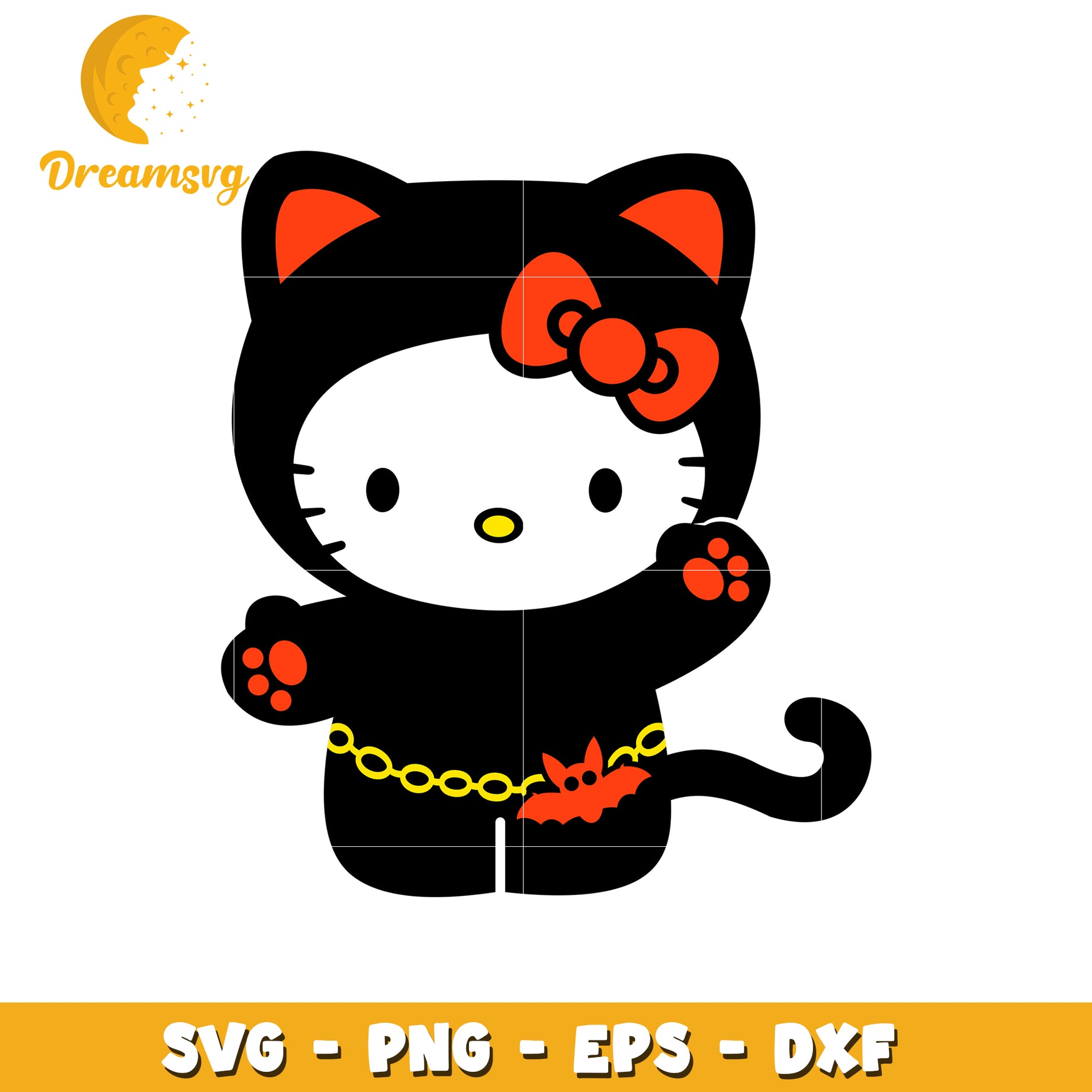 Halloween Hello Kitty Cat Costume SVG