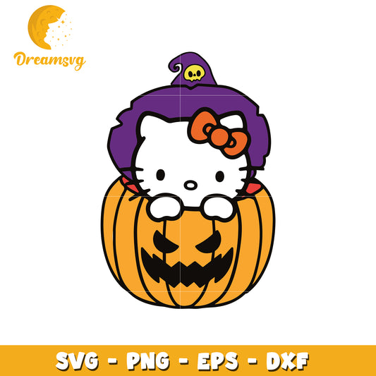 Halloween Hello Kitty Pumpkin SVG Cut File