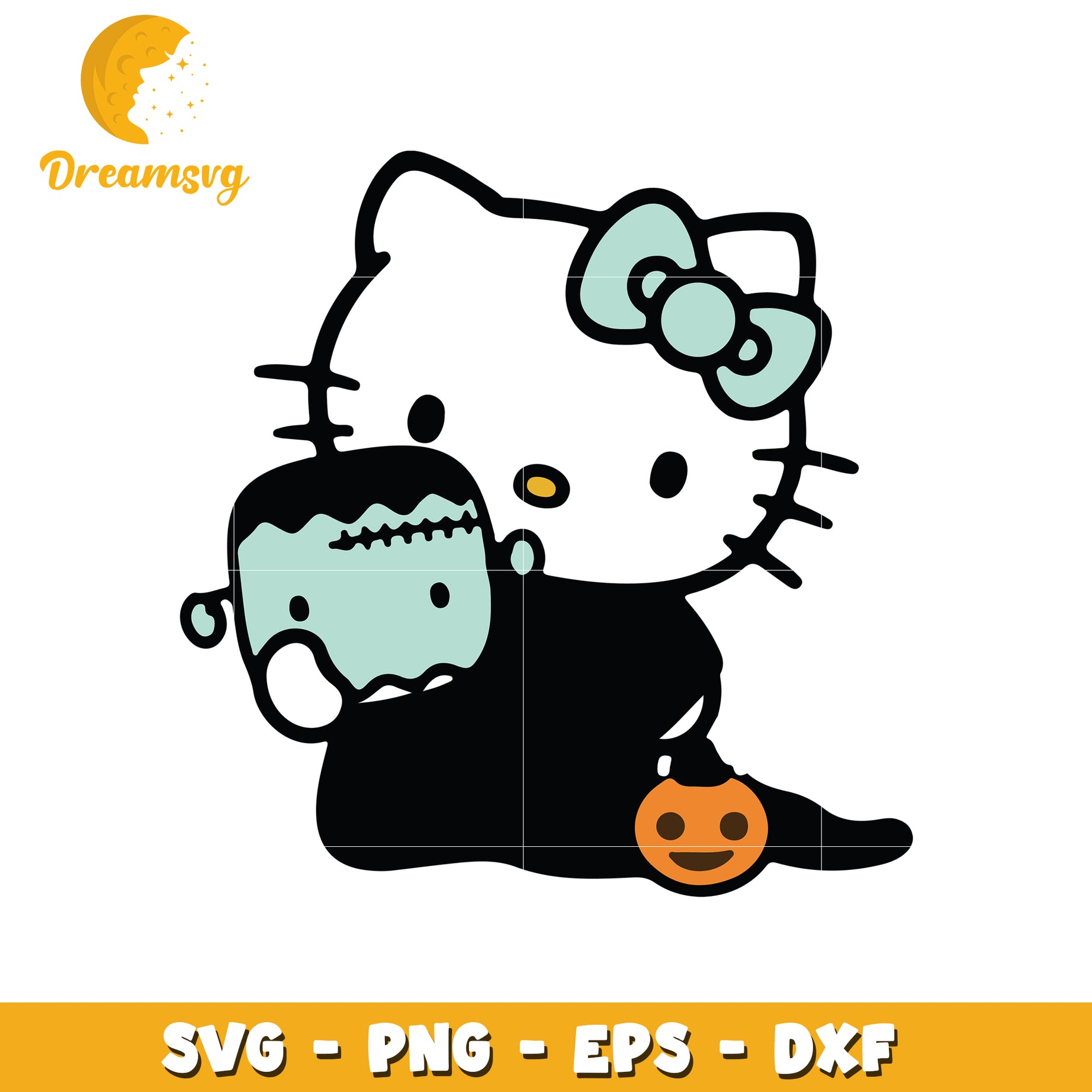 Halloween Hello Kitty SVG PNG EPS DXF Cut File