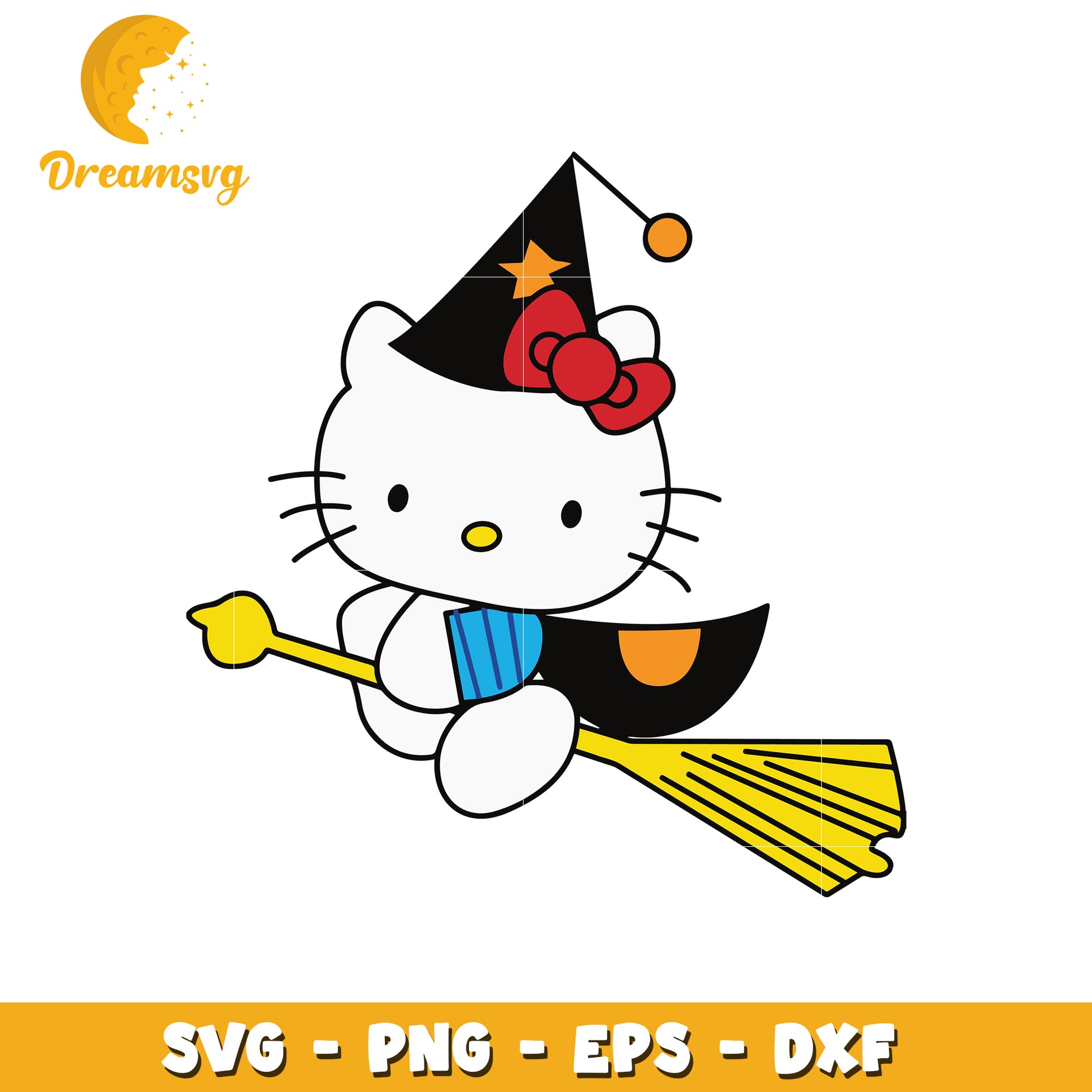 Halloween Hello Kitty Witch SVG Cut File