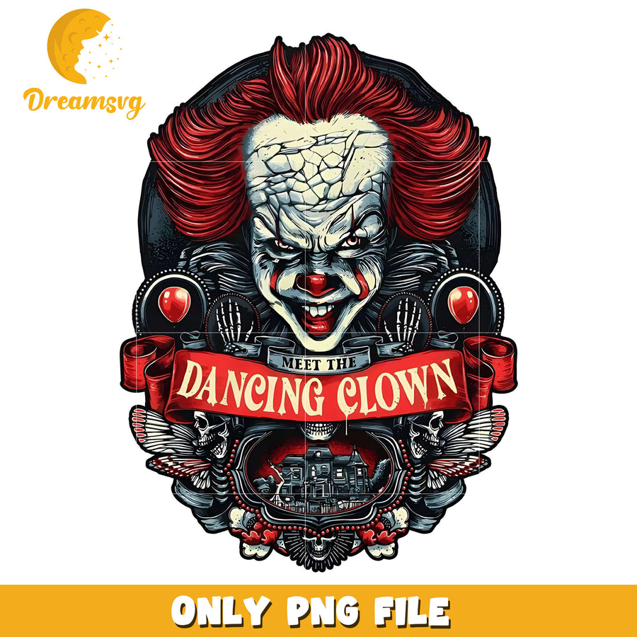 Halloween Horror Movie Meet The Dancing Clown png, spooky halloween​​​​ png, fall season png