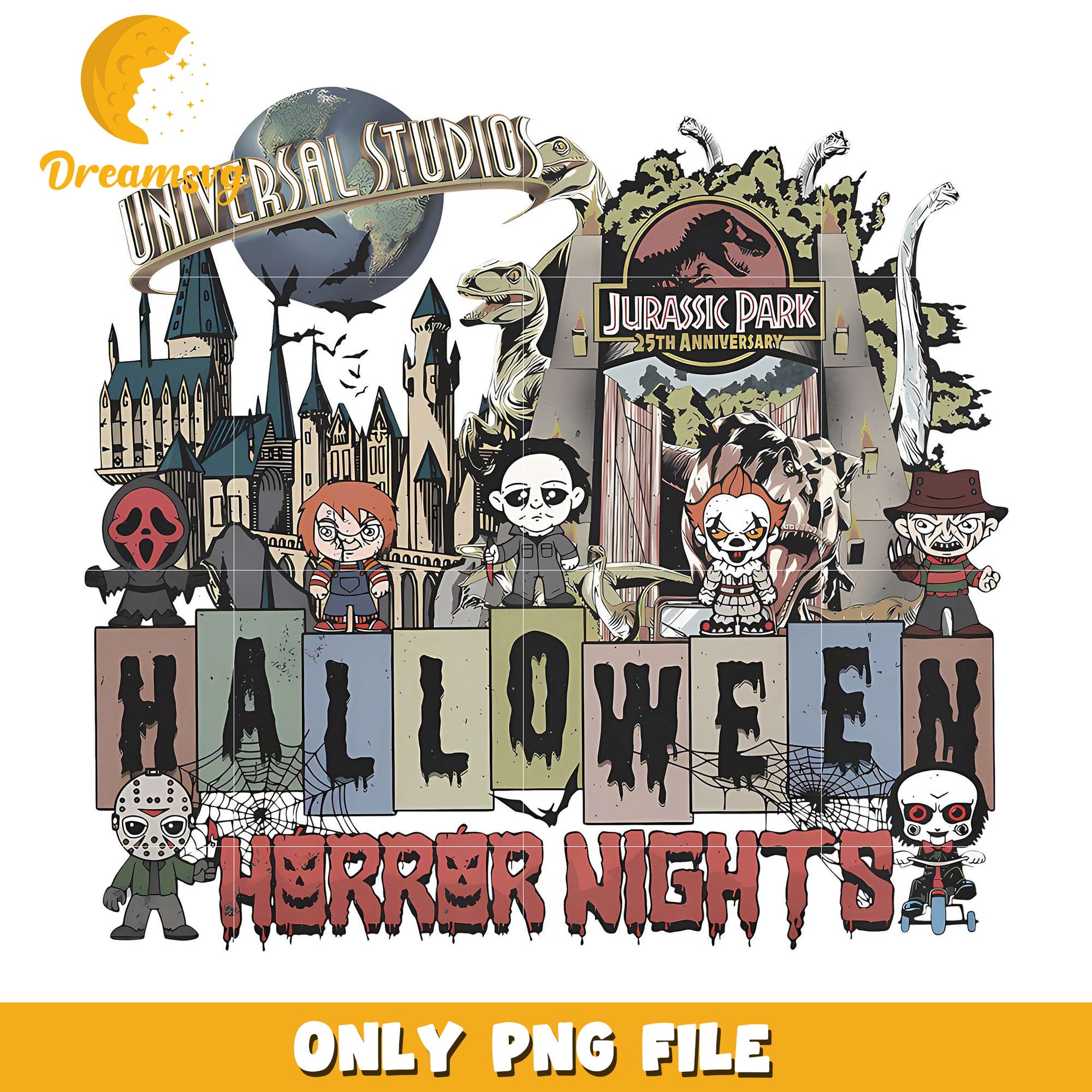 Halloween Horror Nights Universal Studios png, spooky halloween​​​​ png, fall season png