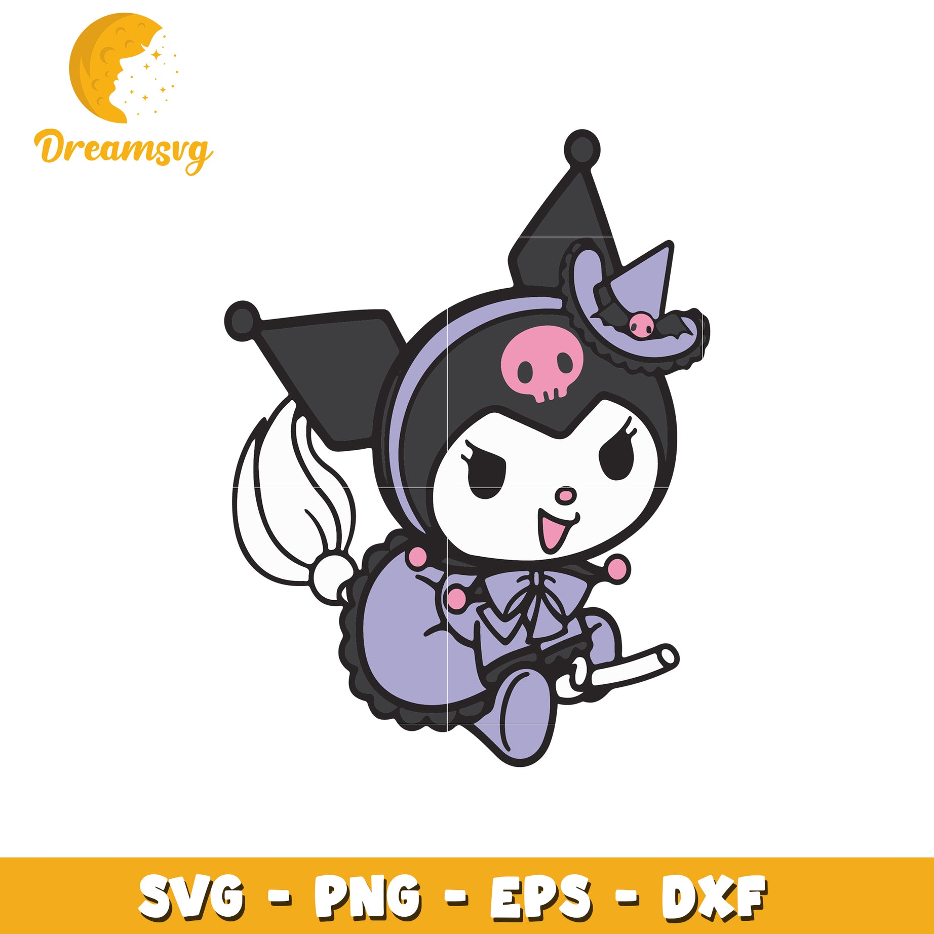 Halloween Kuromi Witch SVG Cut File