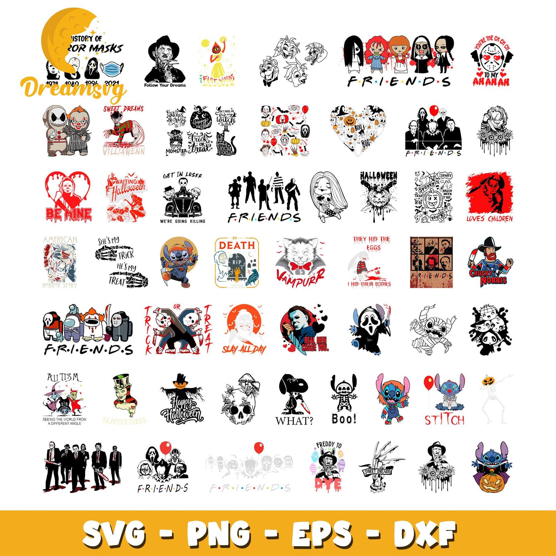 Halloween Mega bundle svg, Horror Movie svg, Horror characters svg