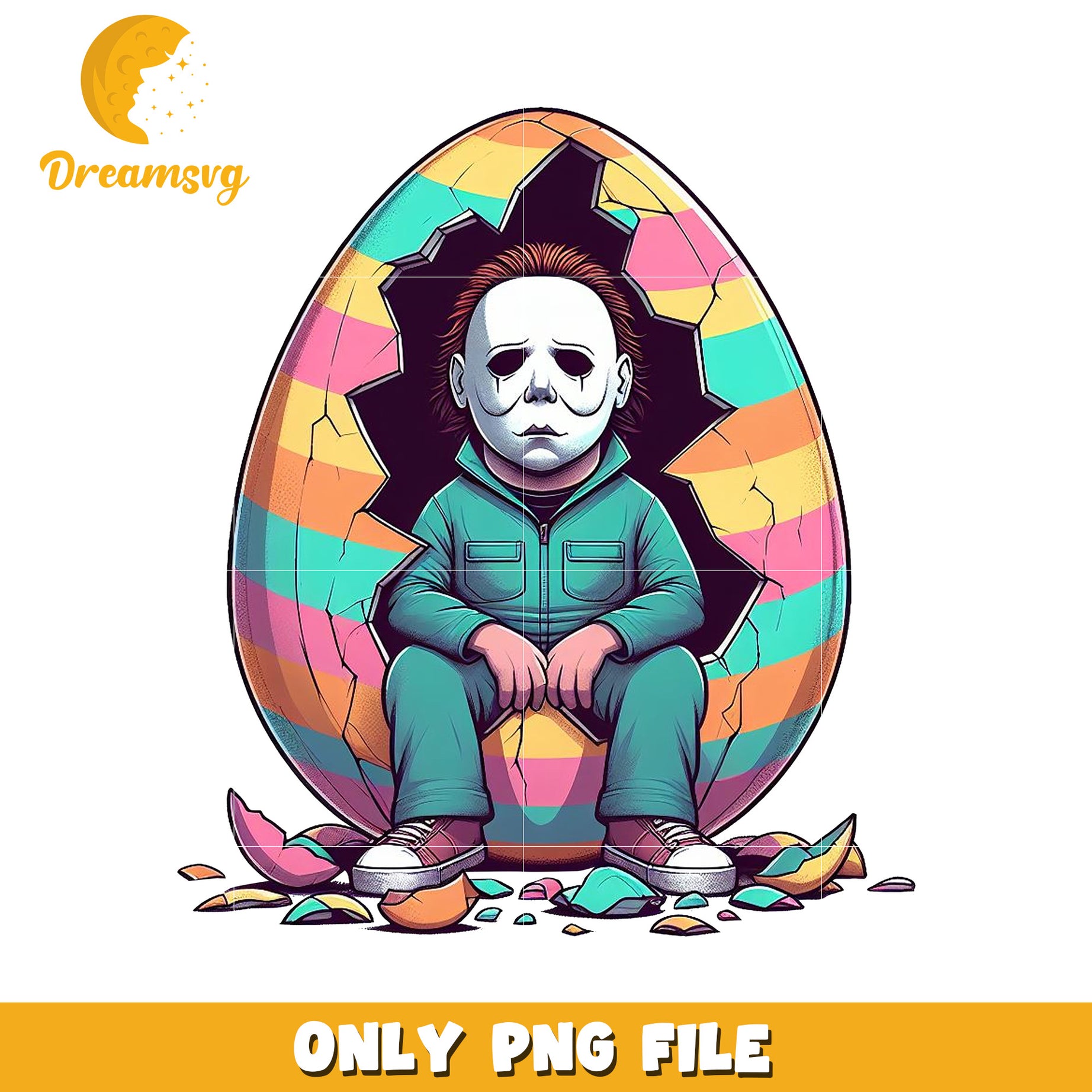 Halloween Michael Myers Egg PNG Graphic Design File