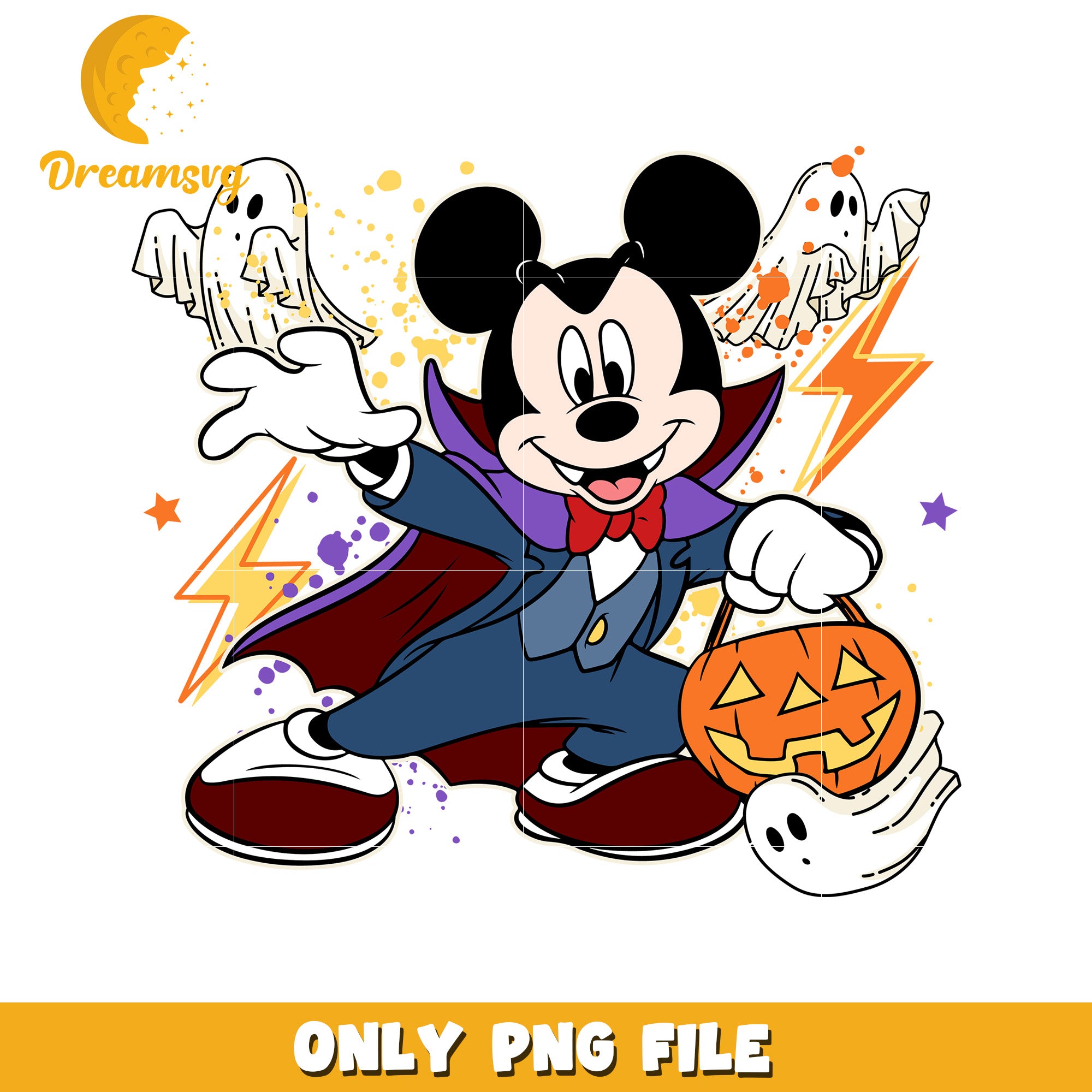 Halloween Mickey Mouse PNG Vampire Costume
