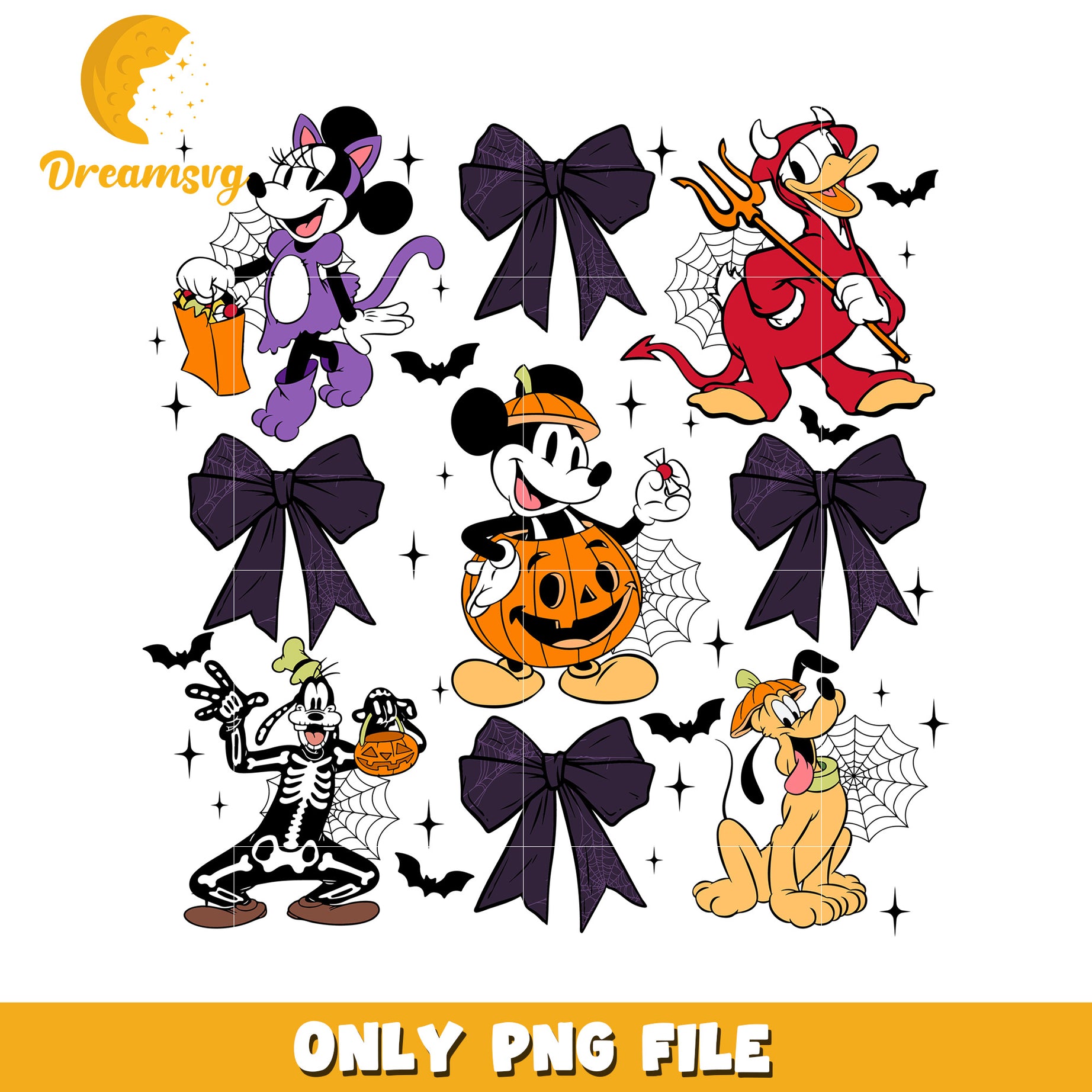 Halloween Mickey and Friends PNG Clipart Design File