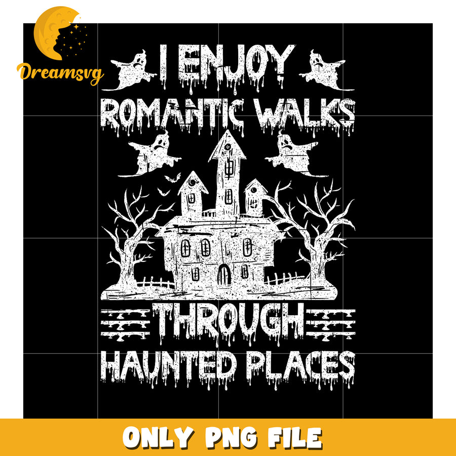 Halloween PNG Romantic Haunted Walks Design