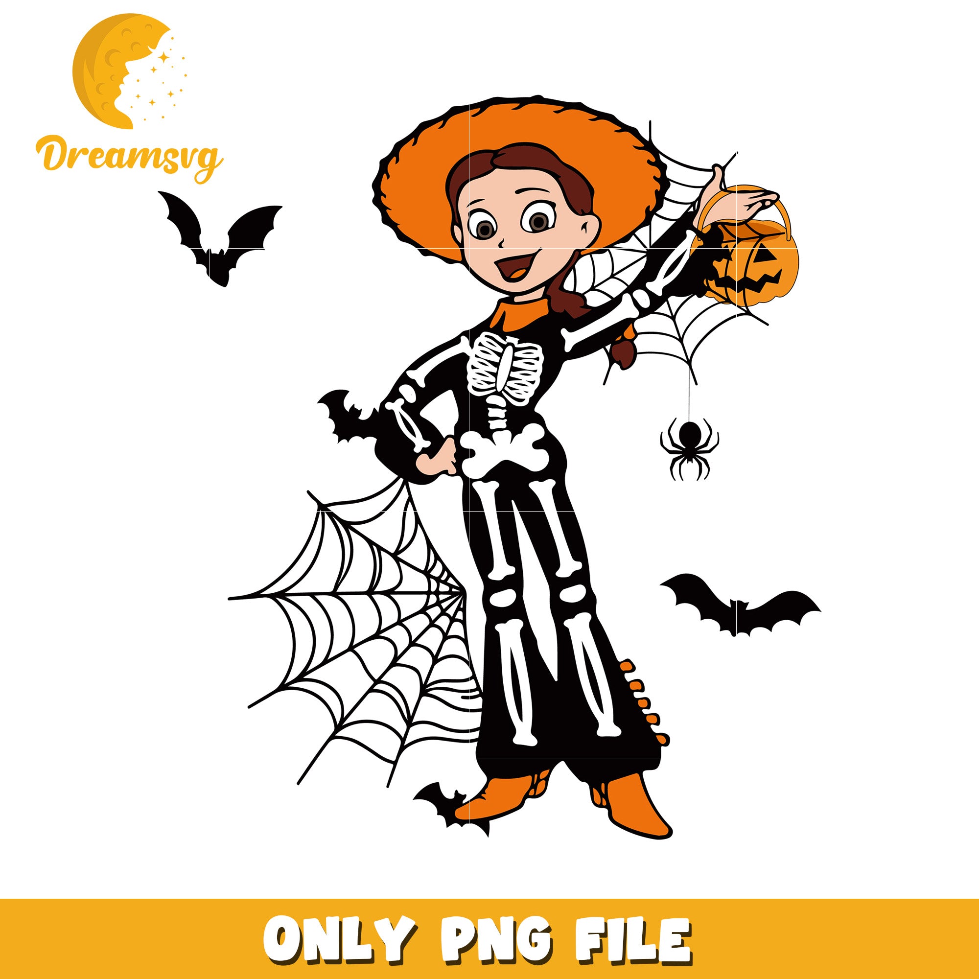 Halloween Skeleton Girl PNG