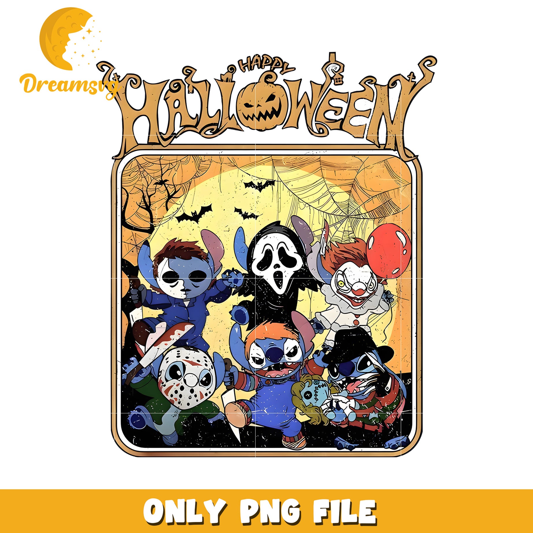 Halloween Stitch PNG Horror Design