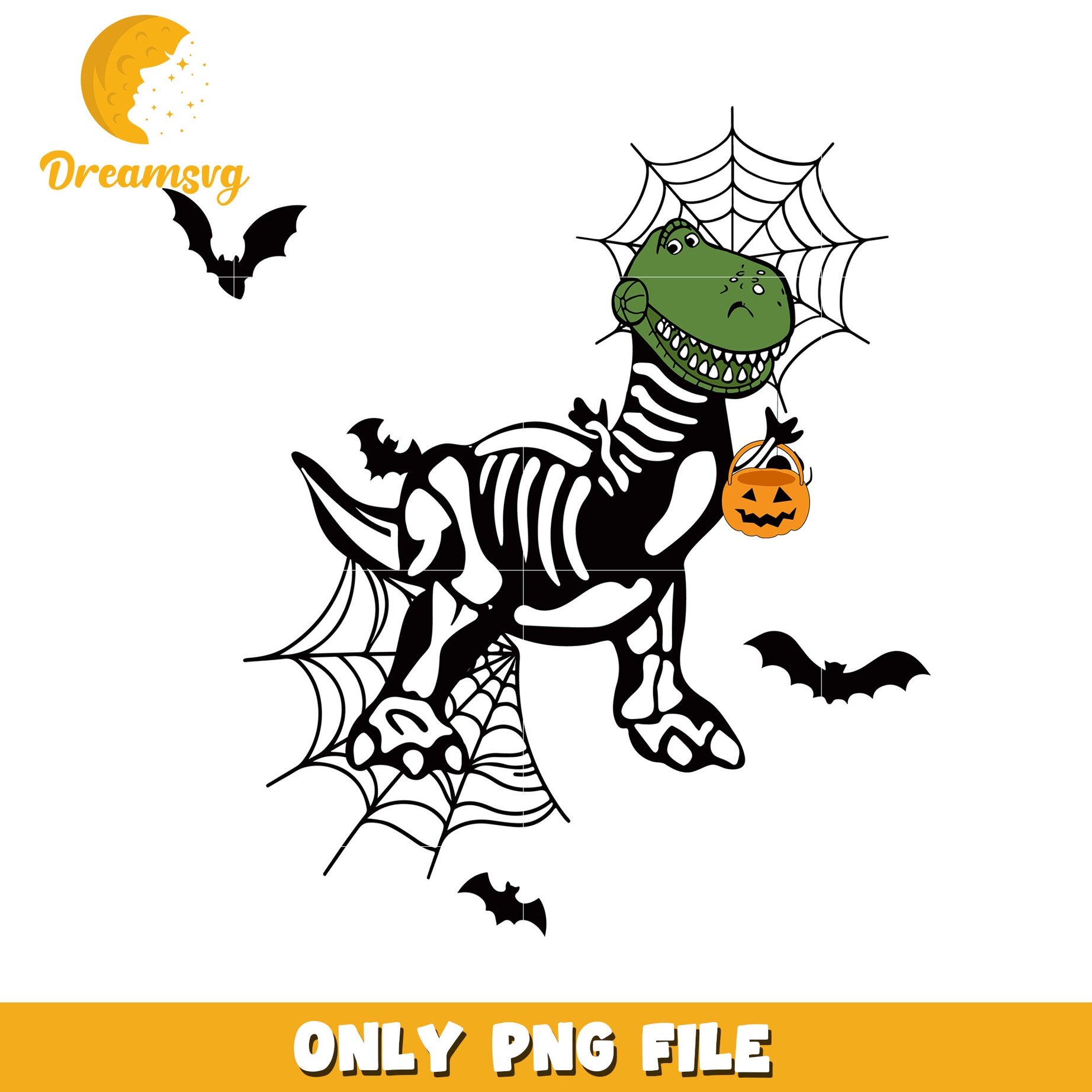Halloween T Rex Skeleton PNG