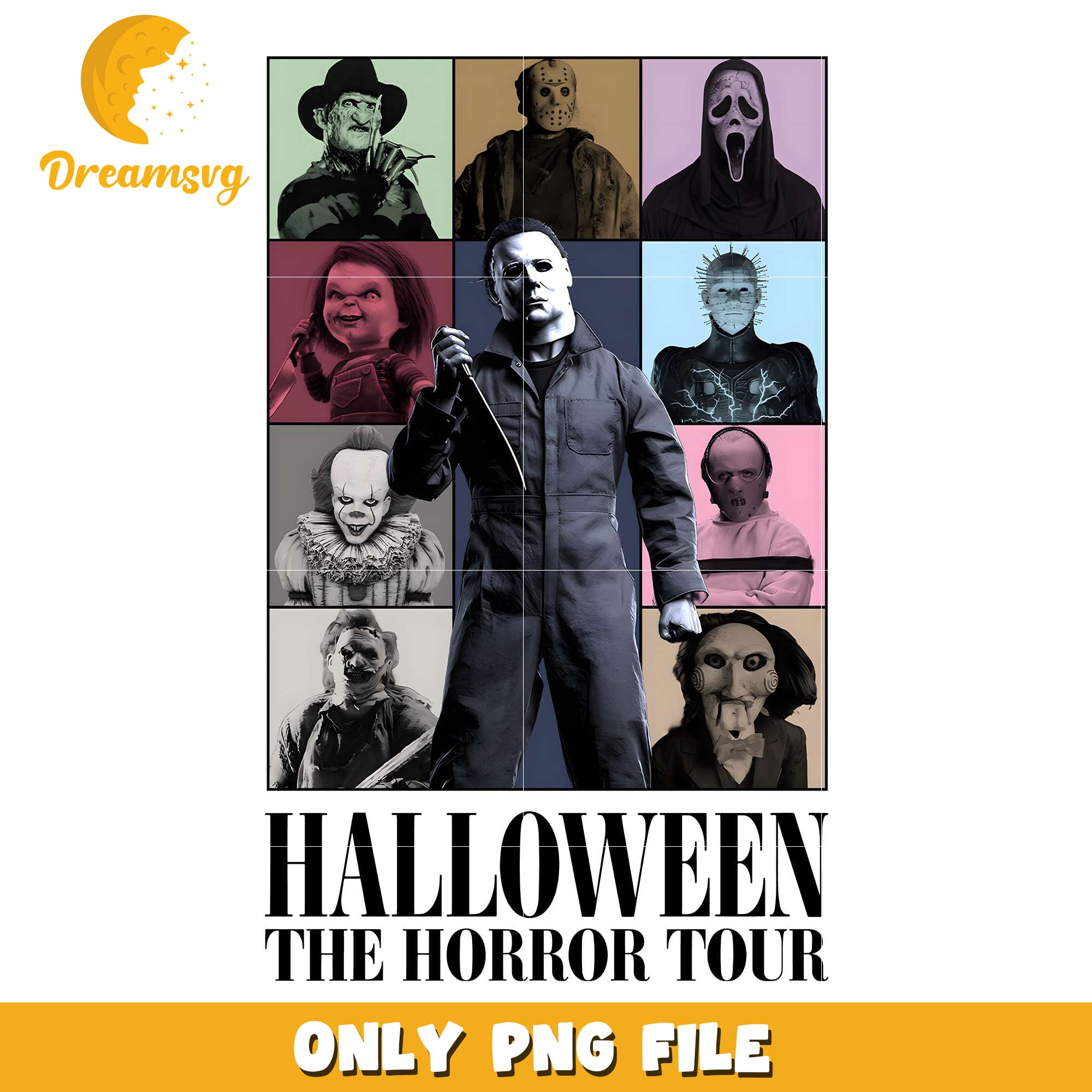 Halloween The Horror Tour Killers png, spooky halloween​​​​ png, fall season png