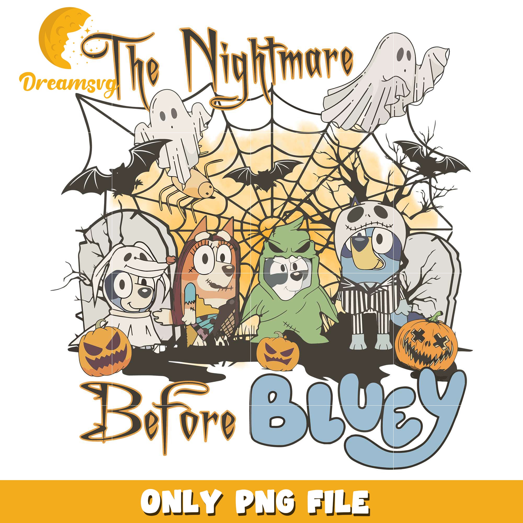 Halloween The Nightmare Before Bluey png, spooky halloween​​​​ png, fall season png
