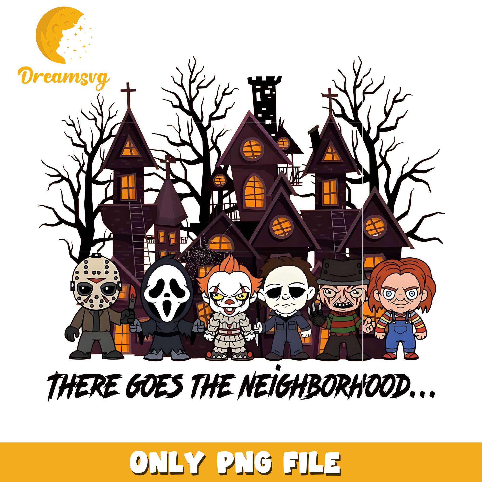Halloween There Goes The Neighborhood png, spooky halloween​​​​ png, fall season png