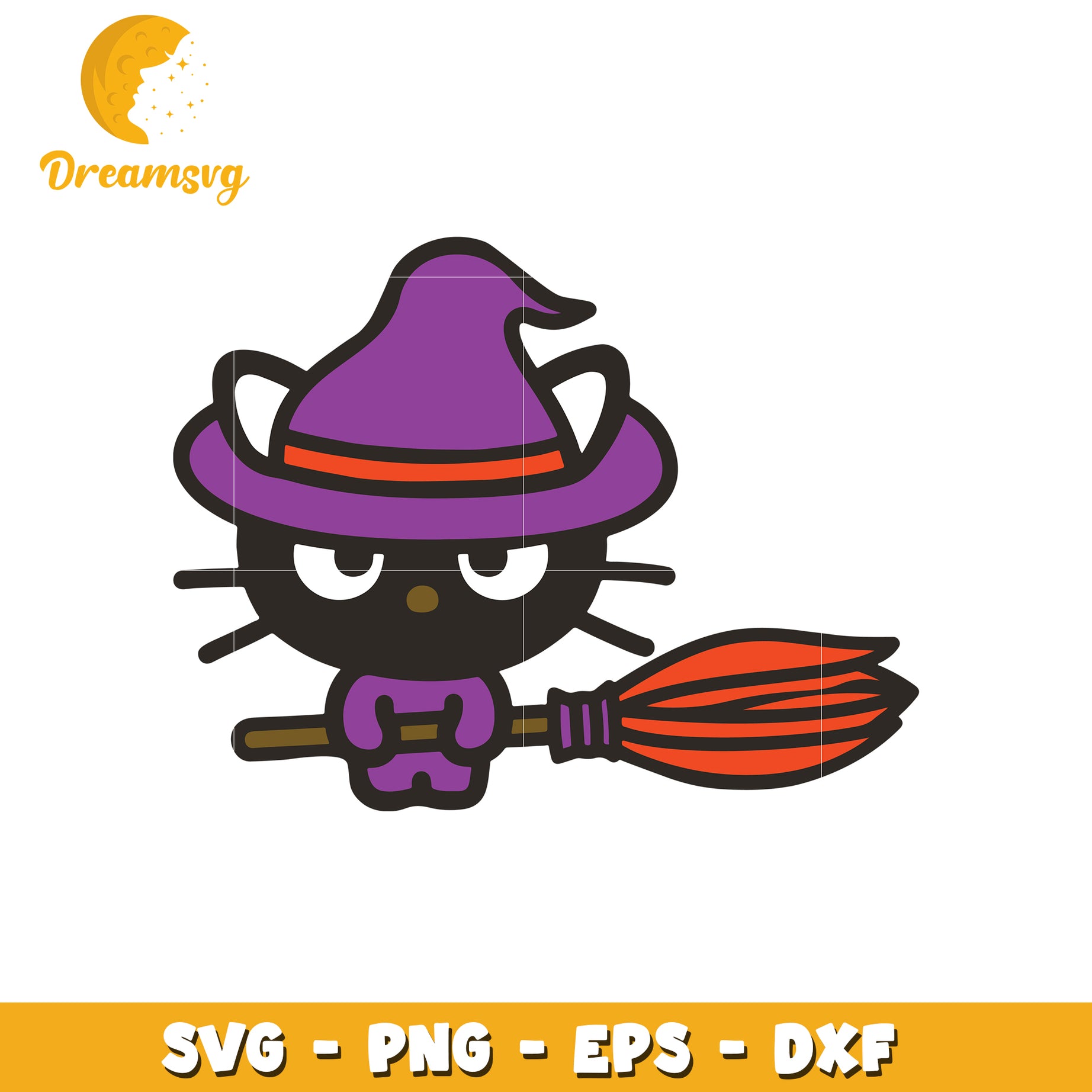 Halloween Witch Cat SVG Cut File