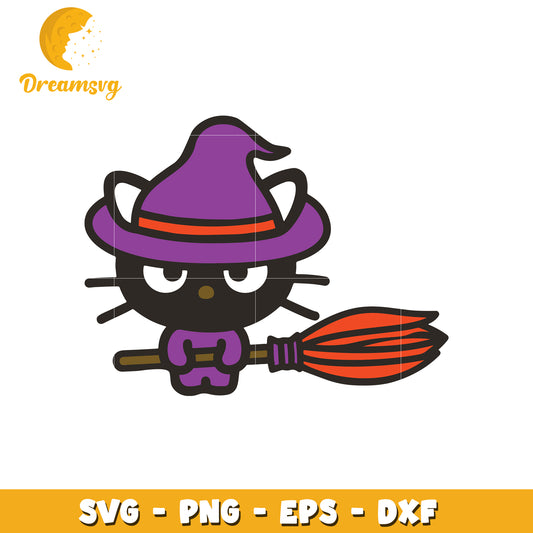 Halloween Witch Cat SVG Cut File